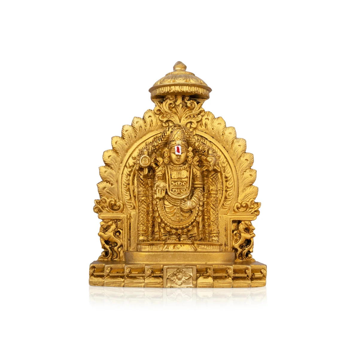Balaji Murti Standing On Simhasan - 5 x 4 Inches | Resin Statue/ Gold Polish Balaji Idol for Pooja/ 296 Gms - Image 2