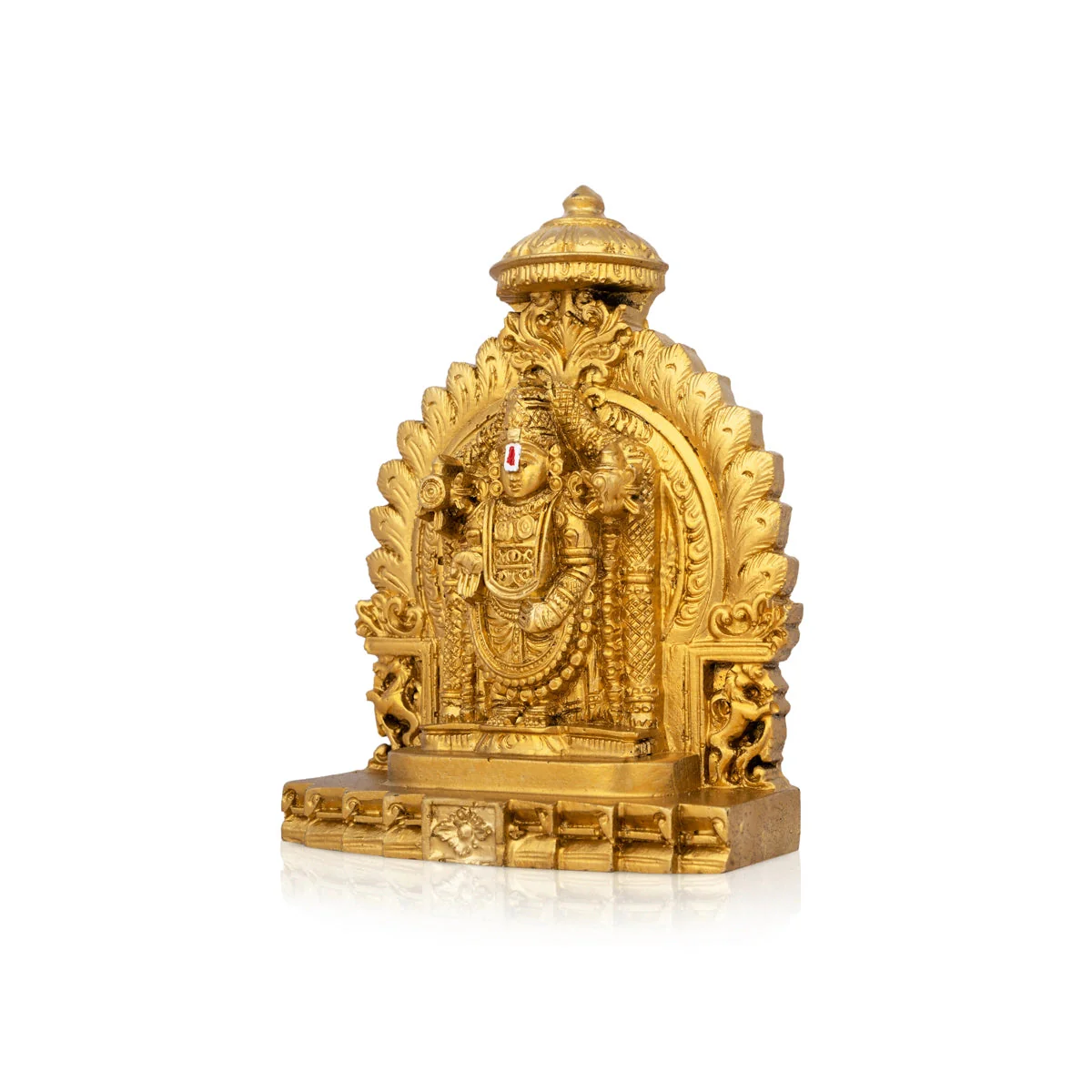 Balaji Murti Standing On Simhasan - 5 x 4 Inches | Resin Statue/ Gold Polish Balaji Idol for Pooja/ 296 Gms - Image 4