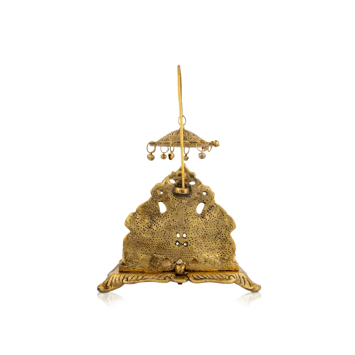 Simhasan Chatri - 8 x 5 Inches | Aluminium Chowki/ Gold Polish Simhasan for Deity - Image 4