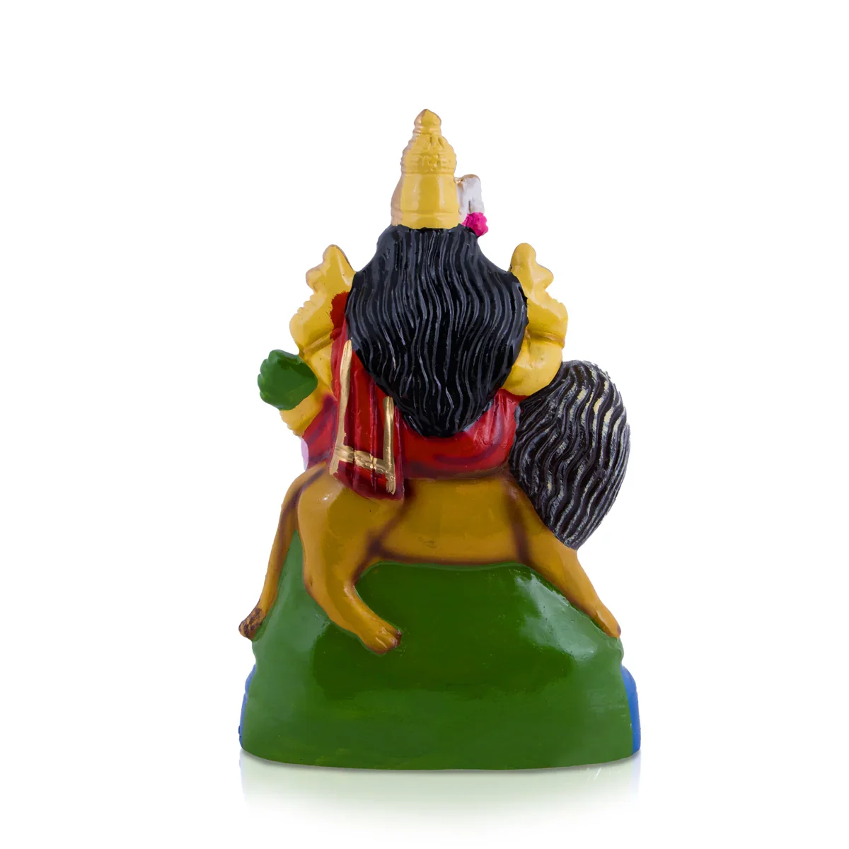 Simhavahini Durga Paper Mache Golu Bommai - 12 x 6.5 Inches | Giri Golu Doll/ Navaratri Golu Bomma/Gombe/Bommai - Image 4
