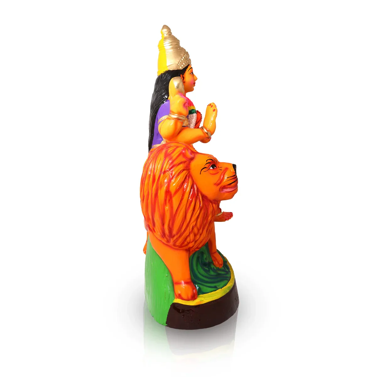 Simhavahini Durga Paper Mache Golu Bommai - 20 Inches | Giri Golu Doll/ Navaratri Golu Bomma/Gombe/Bommai - Image 2