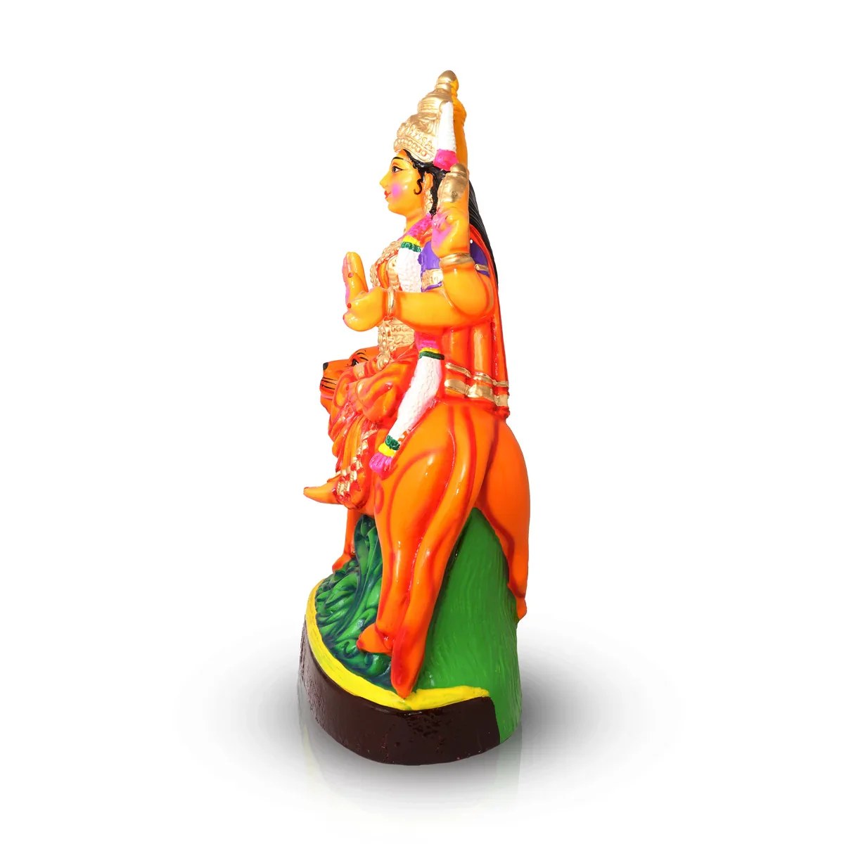 Simhavahini Durga Paper Mache Golu Bommai - 20 Inches | Giri Golu Doll/ Navaratri Golu Bomma/Gombe/Bommai - Image 3