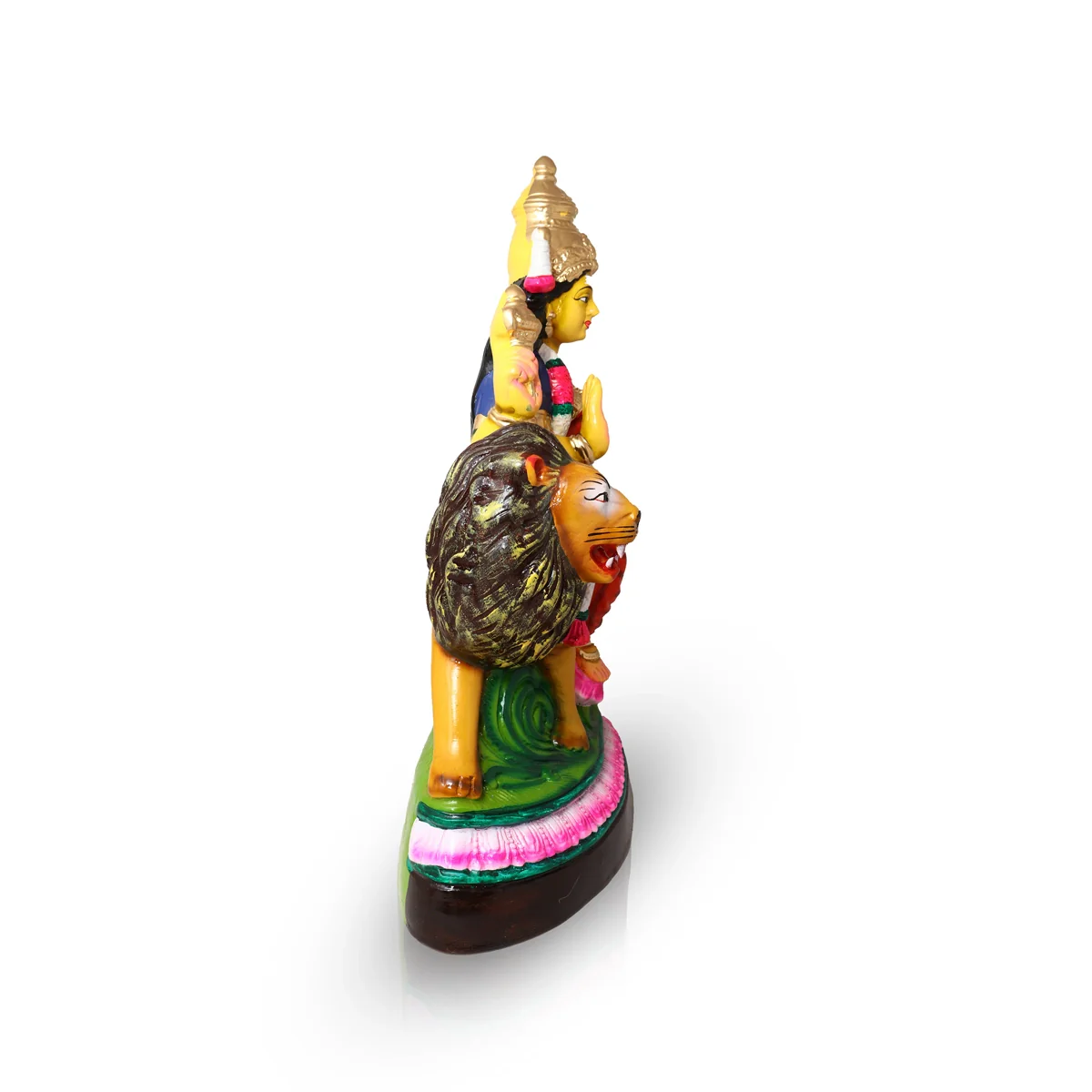 Simhavahini Durga Idol Paper Mache Golu Bommai- 20 X 14 Inches | Giri Golu Doll/ Navaratri Gombe/Navratri Decor - Image 5