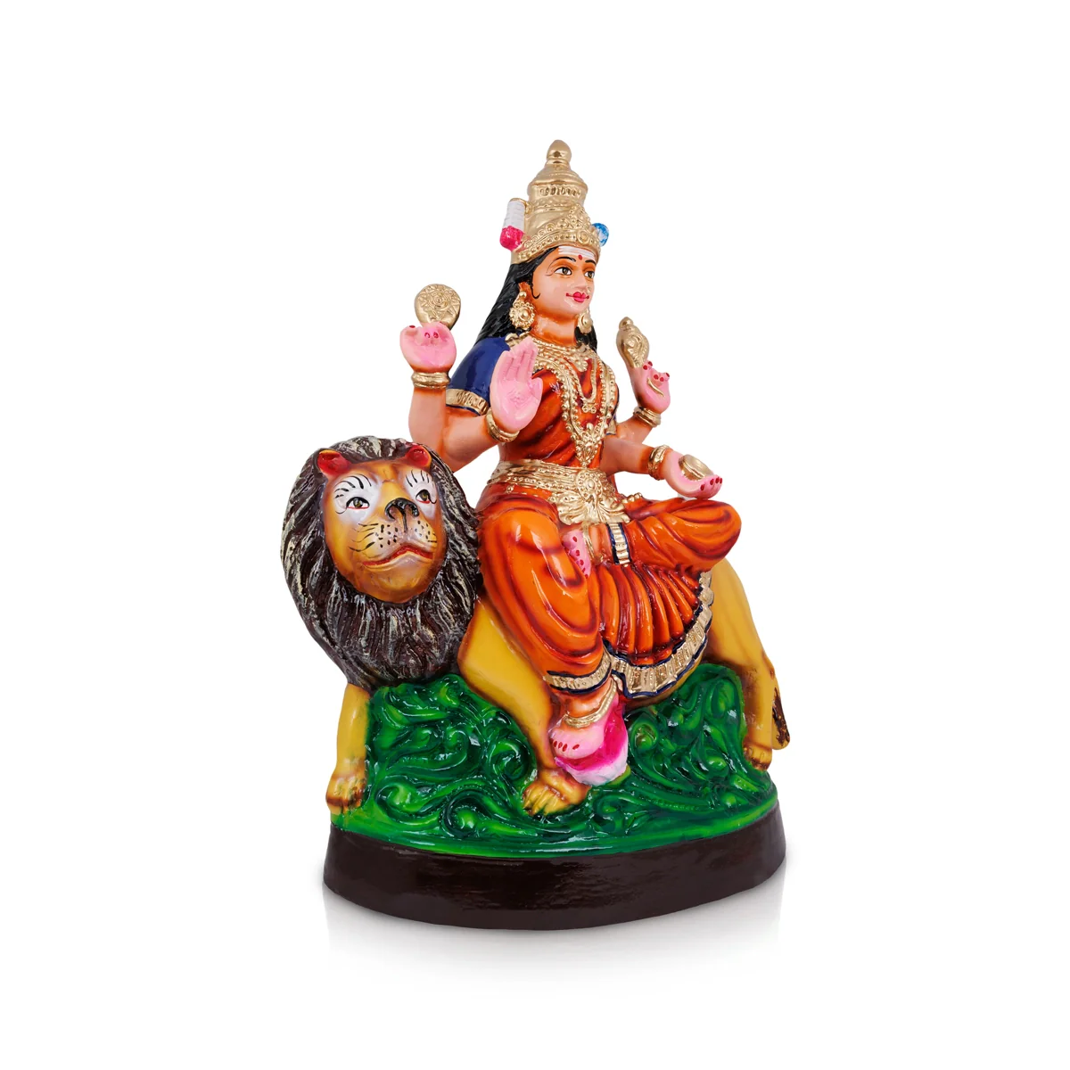 Simhavahini Durga Murti Paper Mache Golu Bommai- 24 X 17 Inches | Giri Golu Doll/Navaratri Gombe/Navratri Decor - Image 4
