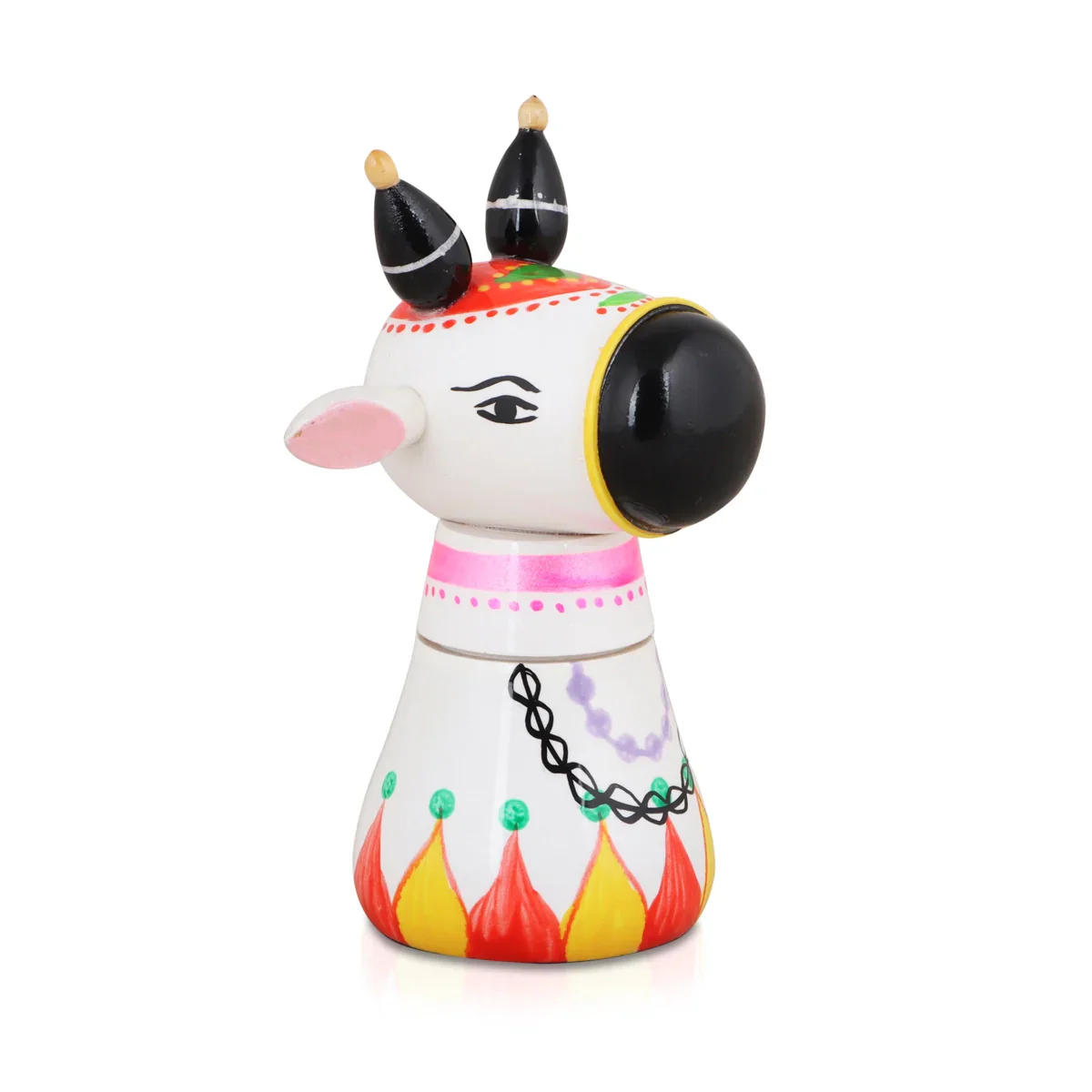 Sindoor Box - 4.5 x 3 Inches | Nandi Design Kumkum Bharani/ Wooden Kumkum Box for Pooja - Image 3
