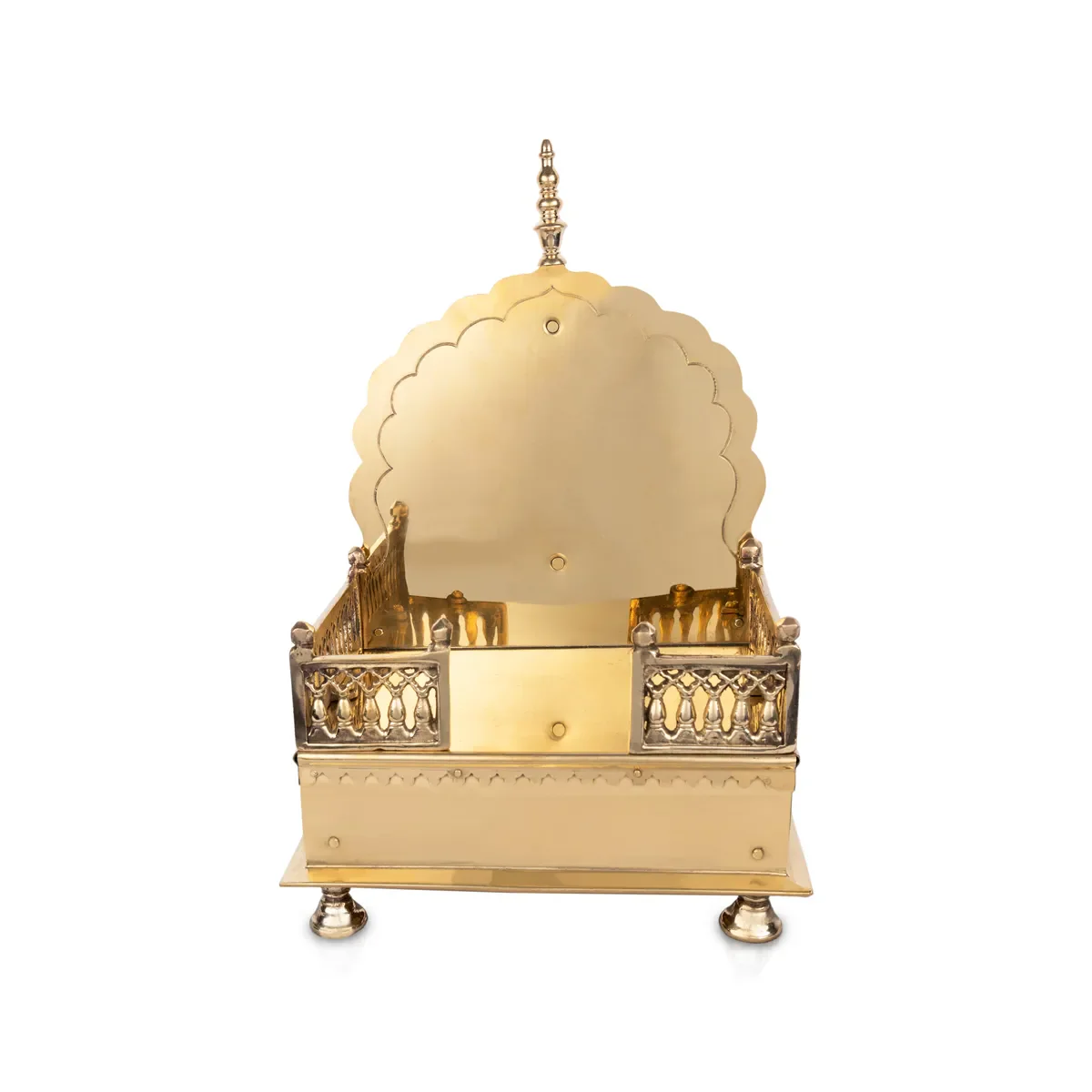 Sinhasan With Leg - 9.75 x 7 Inches | Singhasan/ Brass Simhasanam for Deity - Image 4