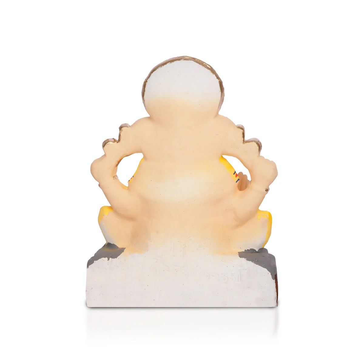 Sitting Ganesh Murti- 10 x 7.5 Inches | Clay Sculpture/ Left Trunk Vinayaka Statue With Crown/ Ganapati Chaturthi - Image 5