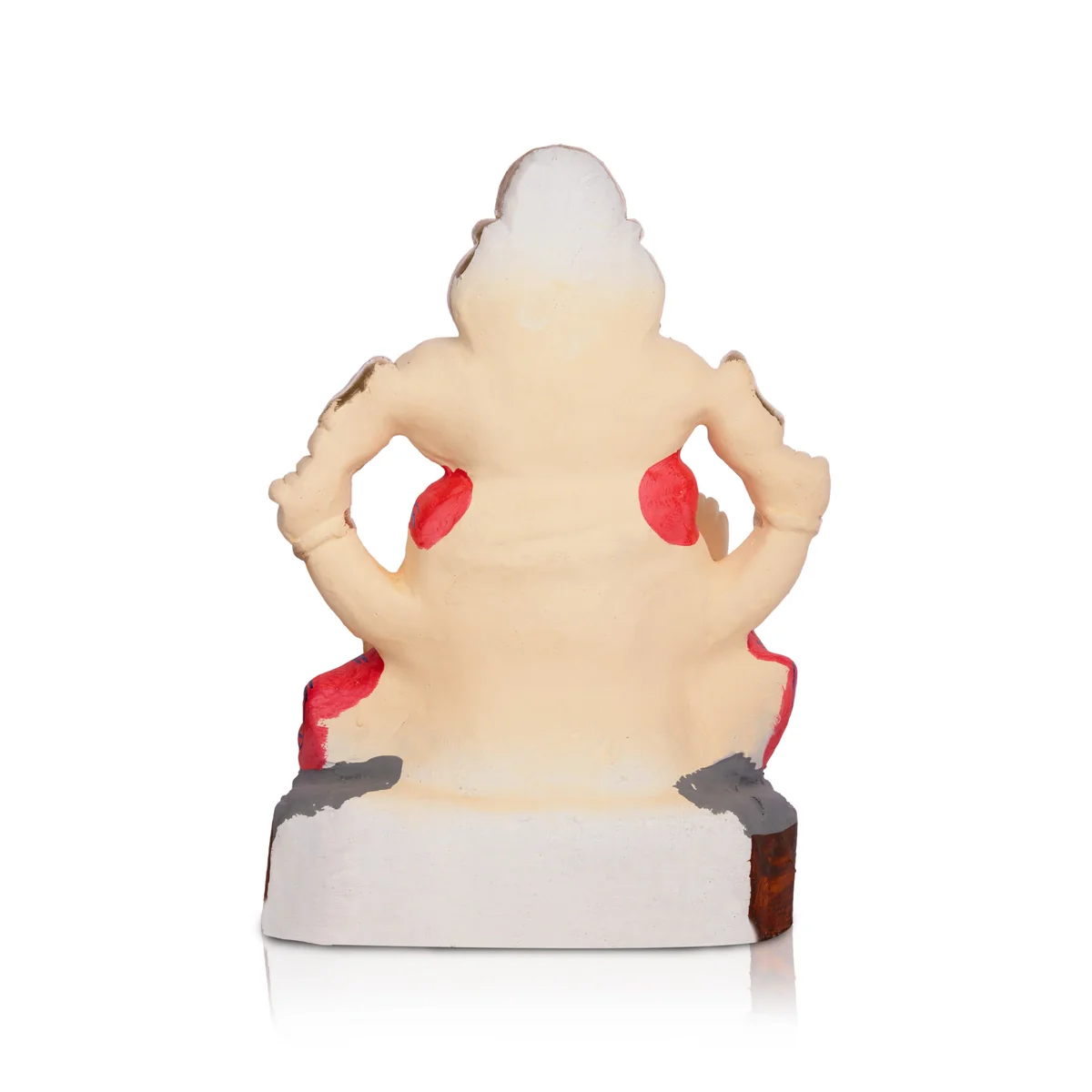 Sitting Ganesh Murti- 10 x 7 Inches | Clay Sculpture/ Right Trunk Vinayaka Statue With Crown/ Ganapati Chaturthi - Image 5