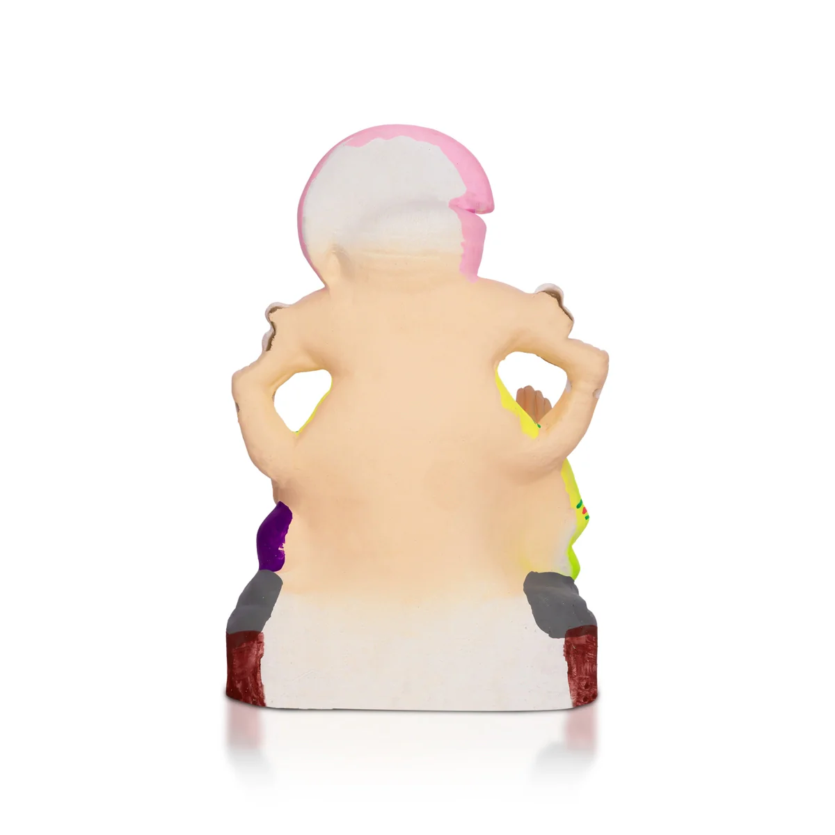 Sitting Ganesh Murti- 8 x 4.5 Inches | Clay Sculpture/Right Trunk Vinayaka Statue With Diwan/ Ganapati Chaturthi - Image 5