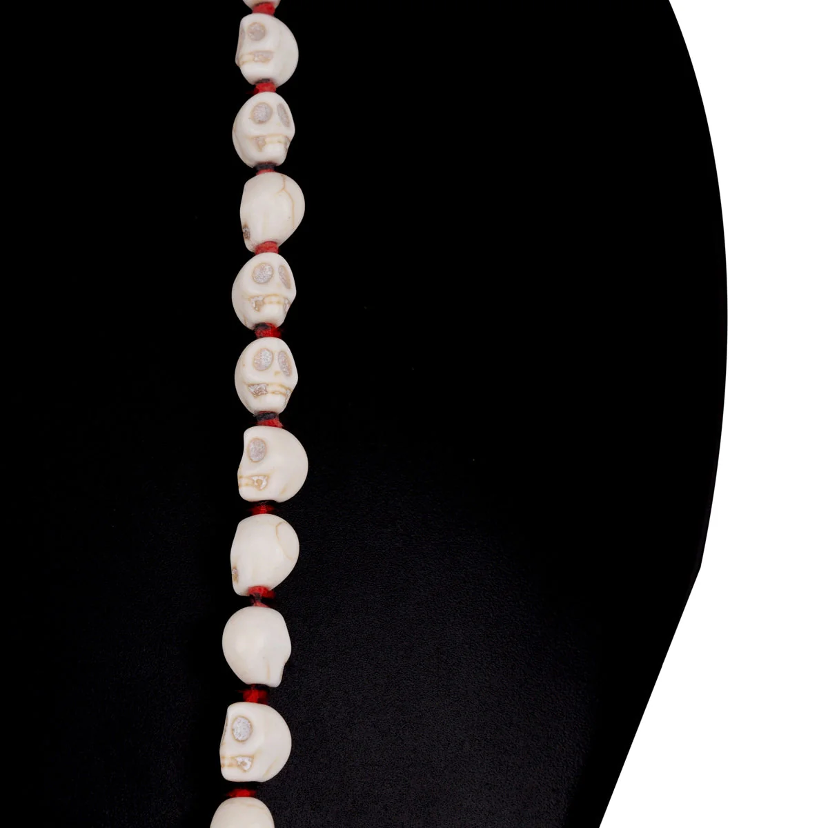 Skeleton Beads Mala With Thread Knot - 16 Inches | White Coloured Skeleton Mala/ 6mm/ Mund Mala For Kali Decor - Image 3