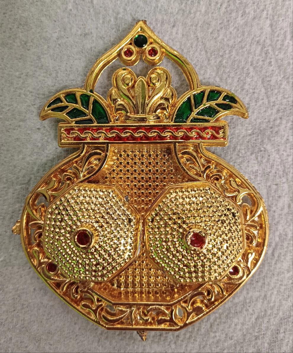 Kumkum Bharani With Plate - 1 x 3.5 Inches | Gold Colour Kumkum Box/ Sindoor Pot for Women - Image 13