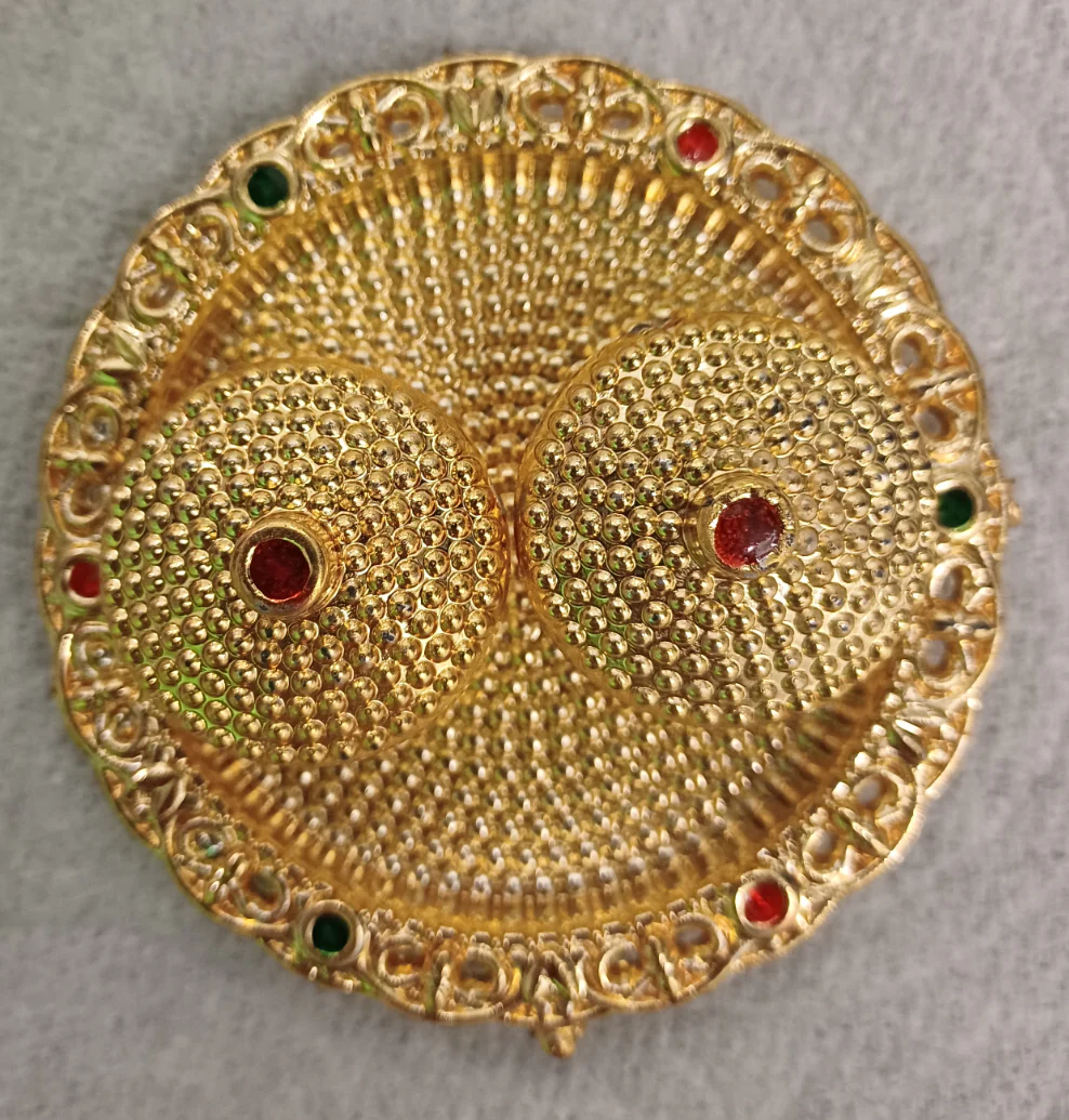 Kumkum Bharani With Plate - 1 x 3.5 Inches | Gold Colour Kumkum Box/ Sindoor Pot for Women - Image 8