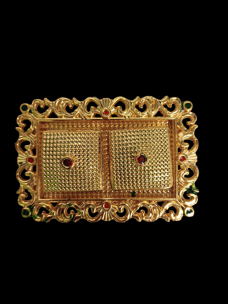 Kumkum Bharani With Plate - 1 x 3.5 Inches | Gold Colour Kumkum Box/ Sindoor Pot for Women - Image 9