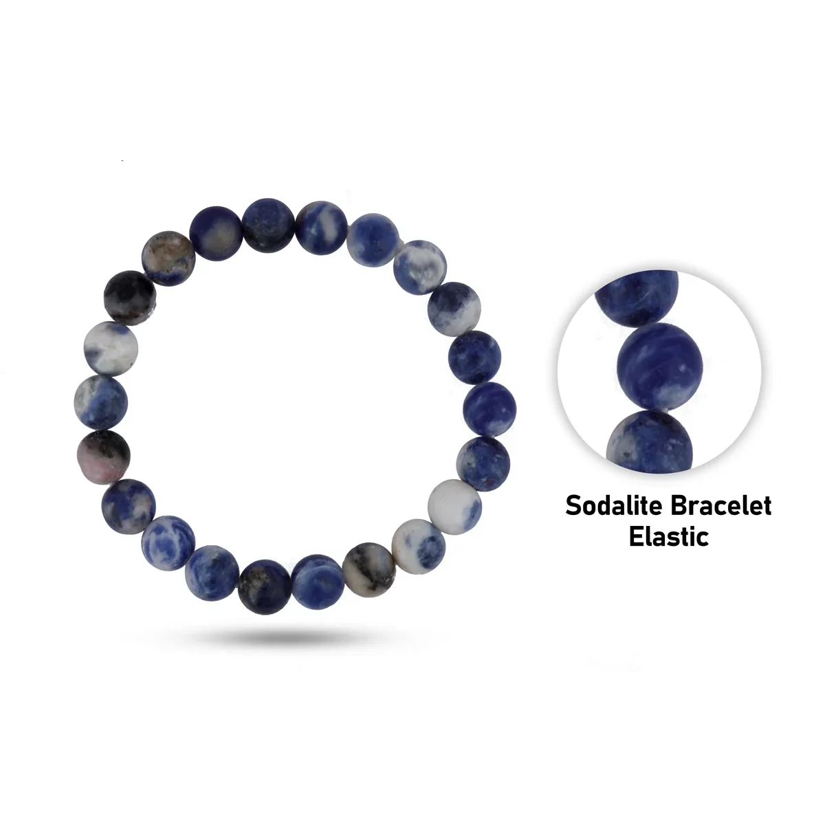 Sodalite Bracelet - 2.5 Inches | Elastic Gemstone Bracelet/ Crystal Jewellery for Men & Women - Image 2