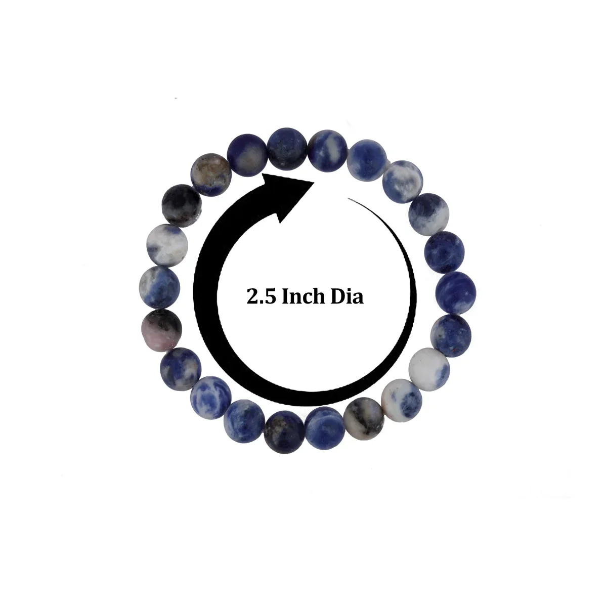 Sodalite Bracelet - 2.5 Inches | Elastic Gemstone Bracelet/ Crystal Jewellery for Men & Women - Image 3