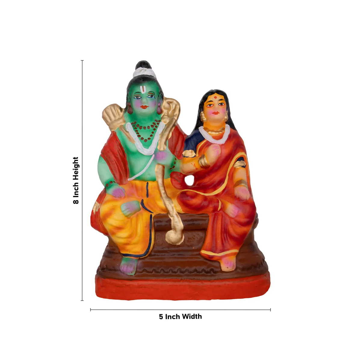 Soorpanagai Clay Golu Bommai Set - 8 x 5 Inches | Giri Golu Doll/ Navaratri Golu Bomma/Gombe/Bommai - Image 2