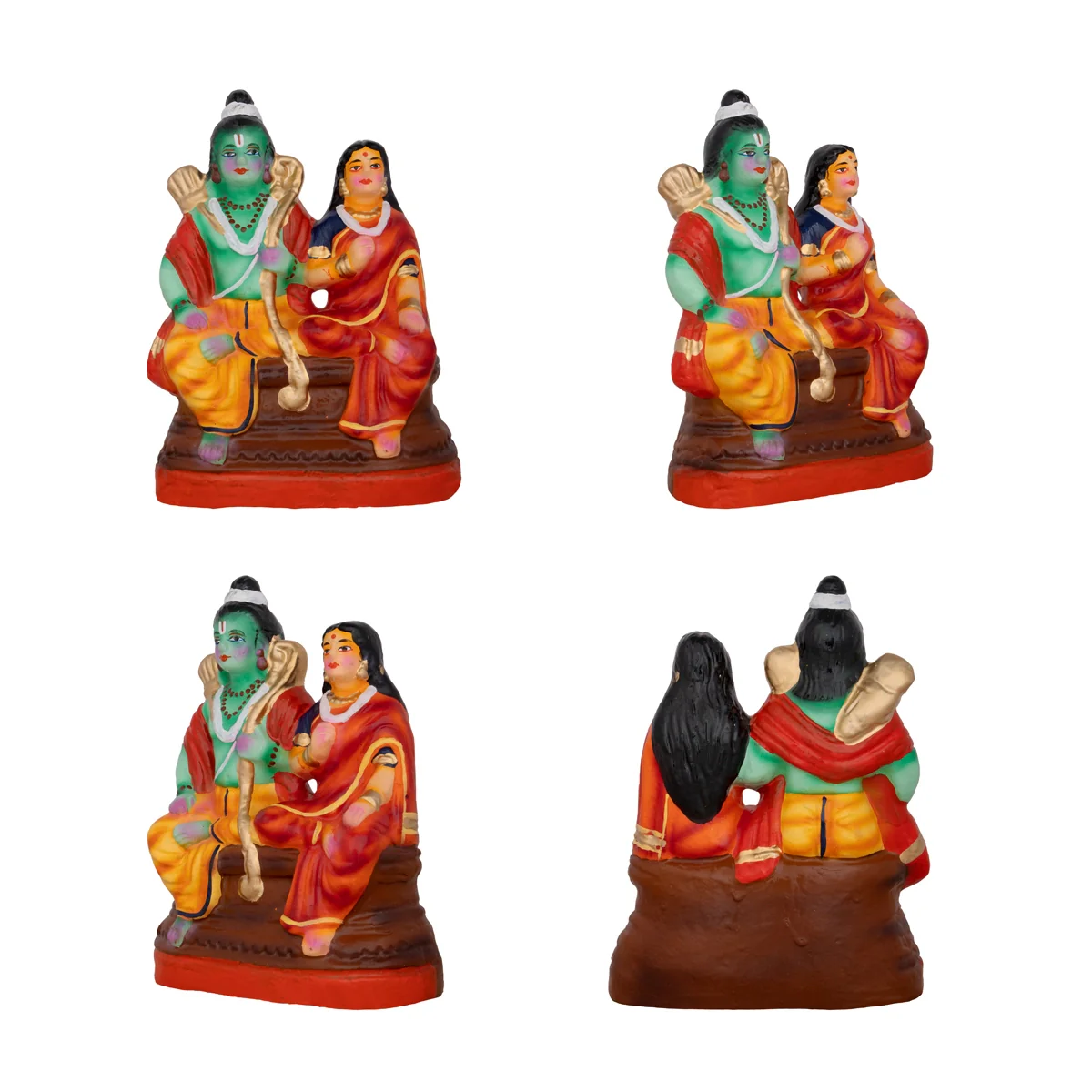 Soorpanagai Clay Golu Bommai Set - 8 x 5 Inches | Giri Golu Doll/ Navaratri Golu Bomma/Gombe/Bommai - Image 3