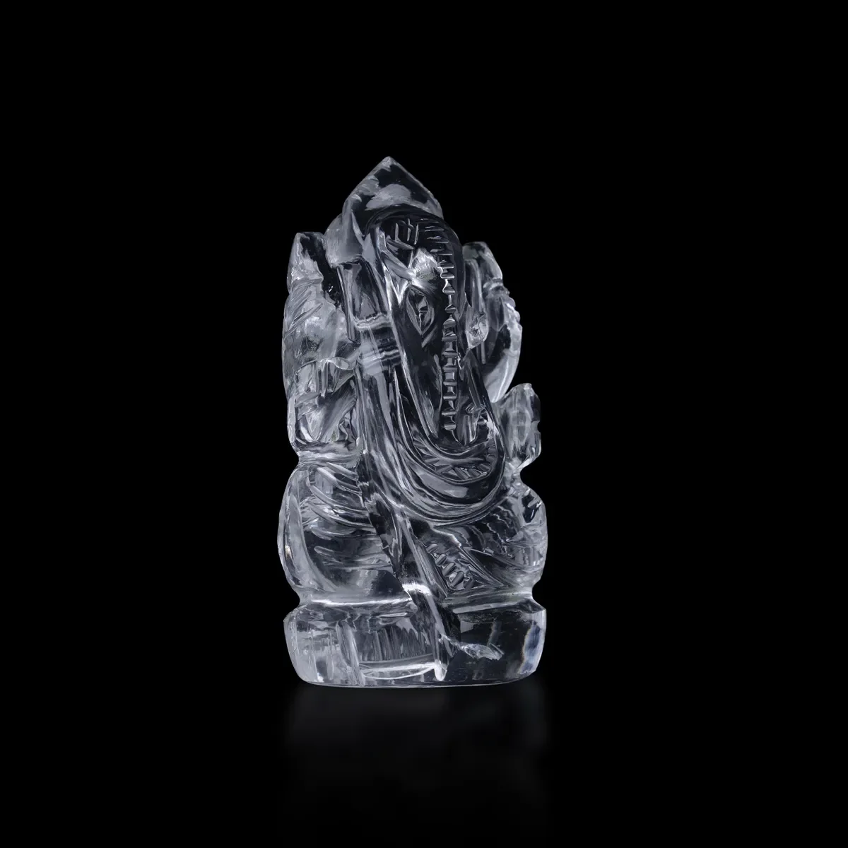 Sphatik Ganesha Murti - 2.25 X 1 Inches | Crystal Stone Idol/ Ganpati Statue For Pooja - Image 2