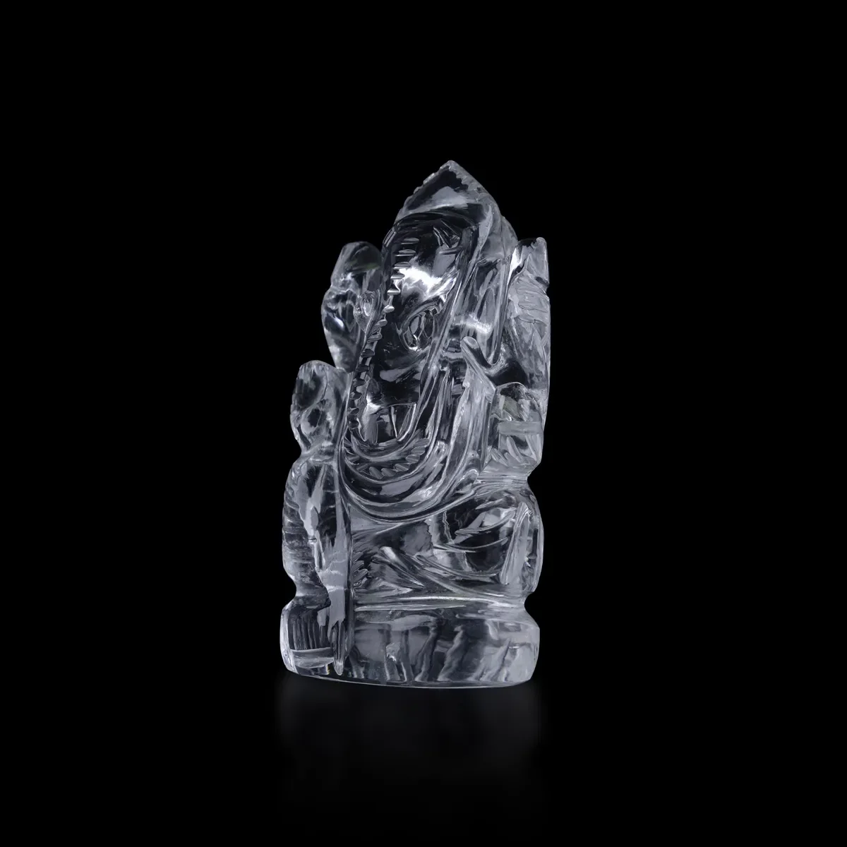Sphatik Ganesha Murti - 2.25 X 1 Inches | Crystal Stone Idol/ Ganpati Statue For Pooja - Image 3