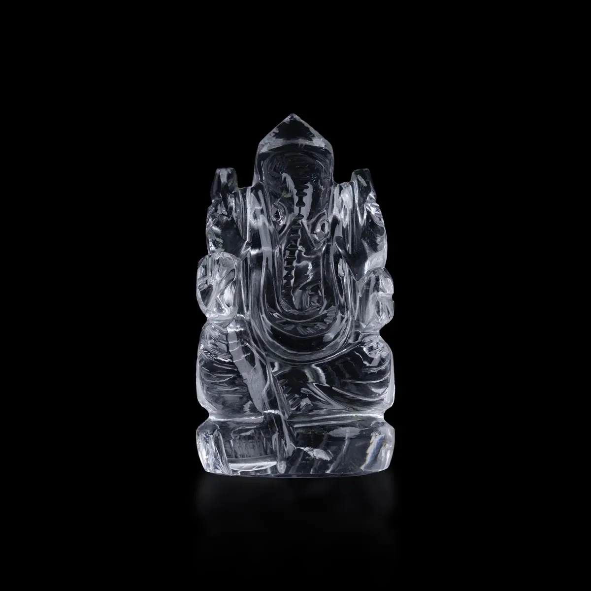 Sphatik Ganesha Murti - 2.25 X 1 Inches | Crystal Stone Idol/ Ganpati Statue For Pooja - Image 4