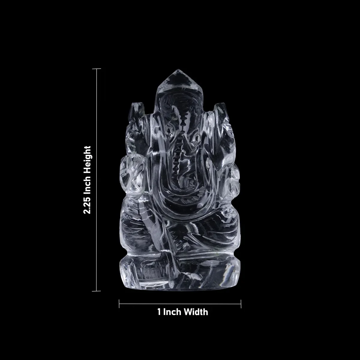 Sphatik Ganesha Murti - 2.25 X 1 Inches | Crystal Stone Idol/ Ganpati Statue For Pooja - Image 5