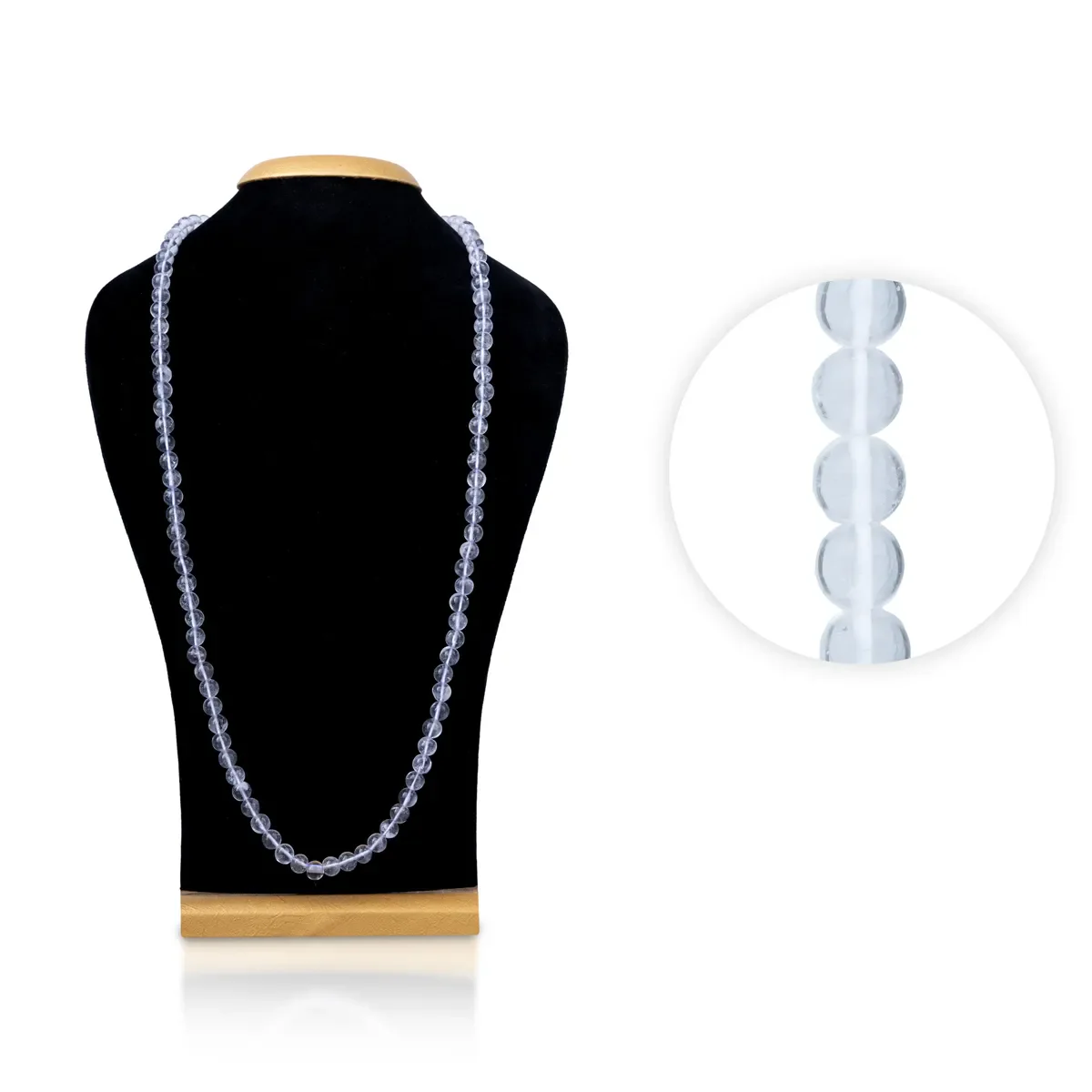 Sphatik Japa Mala - 23 Inches | 108 Beads / Clear Quartz Beads Mala / Prayer Mala For Chanting & Spiritual Use - Image 2