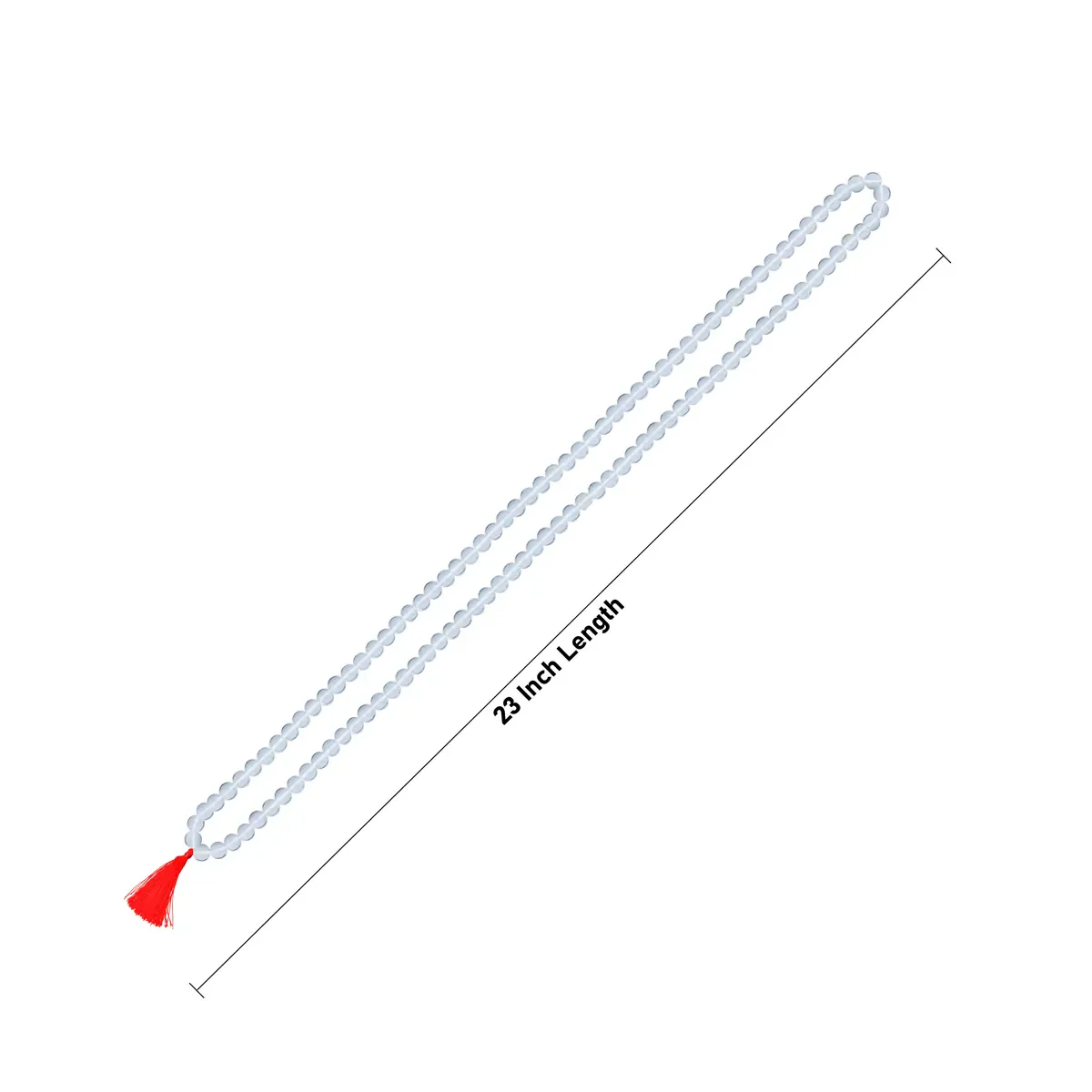 Sphatik Japa Mala - 23 Inches | 108 Beads / Clear Quartz Beads Mala / Prayer Mala For Chanting & Spiritual Use - Image 3