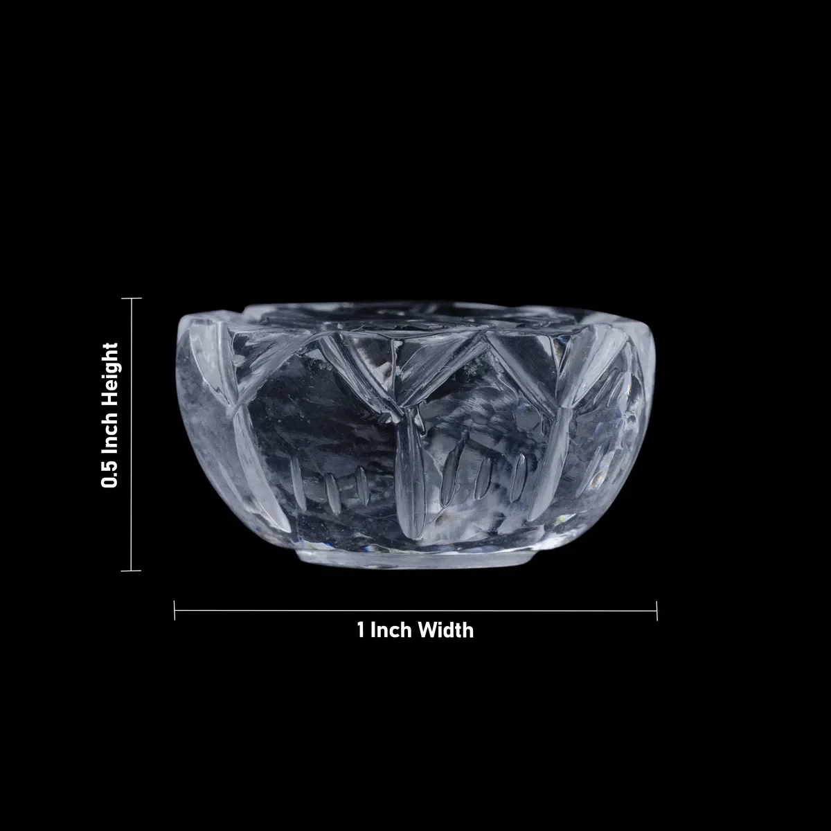 Sphatik Kamal Padam Charan - 1 X 0.5 Inches | Crystal Lotus Feet/ Vishnu Charan Paduka For Pooja - Image 2