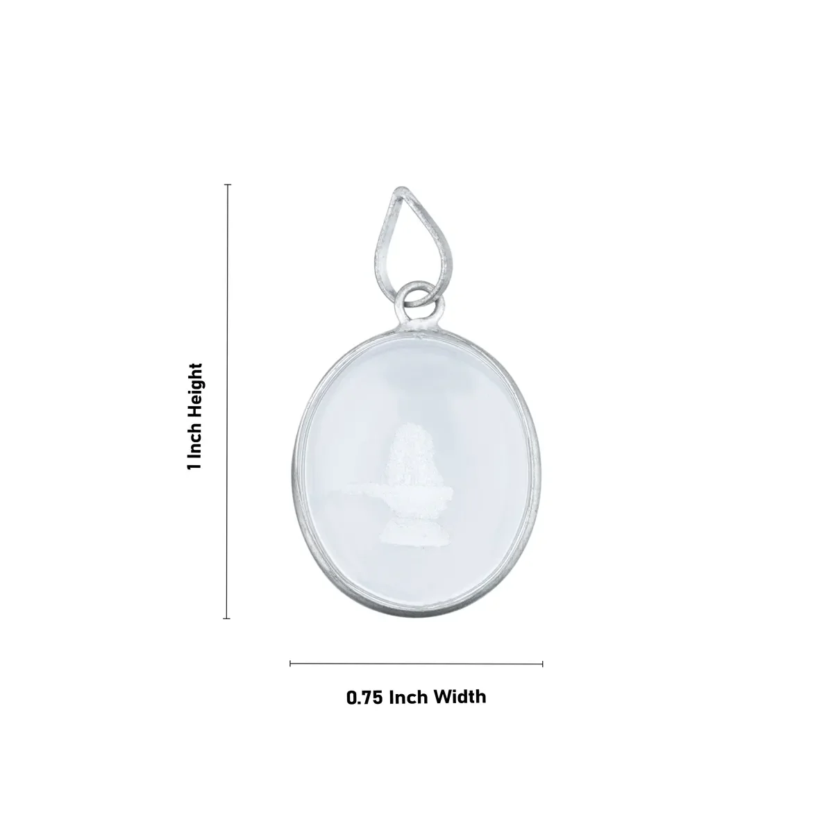 Sphatik Locket - 1 X 0.75 Inches | Spatika Dollar/ Oval Shape Sphatik Pendant For Spiritual Wear - Image 3