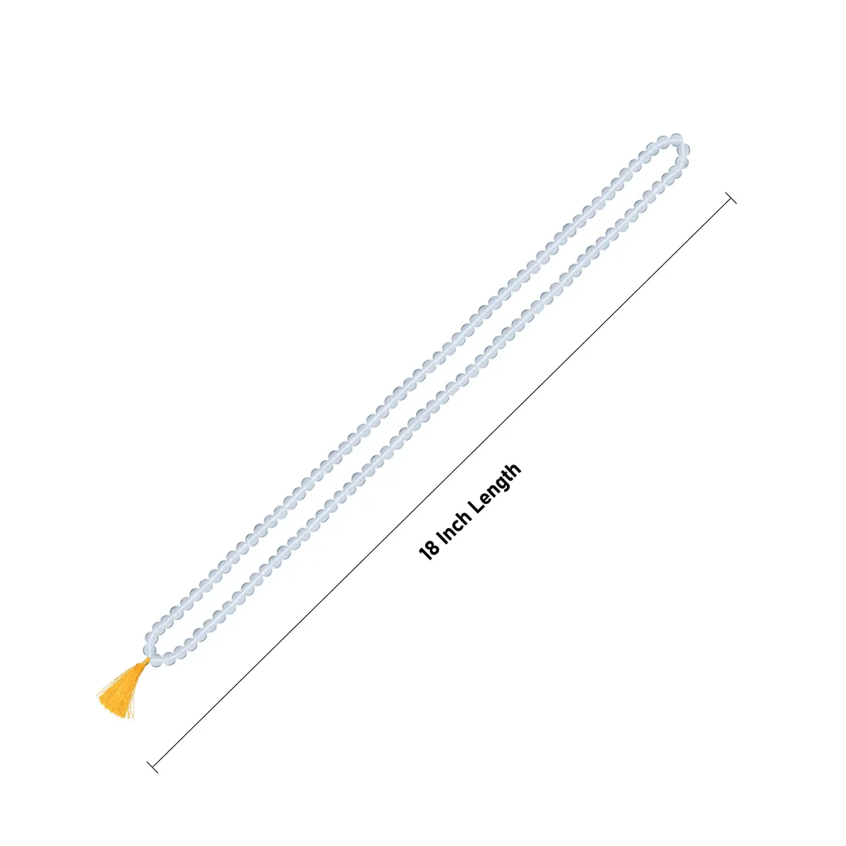 Sphatik Mala With Thread Knot - 18 Inches | 8mm/ 108 Beads Crystal Mala/ Padiga Malai For Spiritual Wear - Image 3