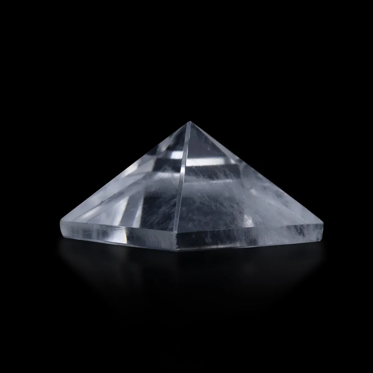 Sphatik Pyramid - 0.75 X 1 Inches | Crystal Stone Pyramid/ Vastu Pyramid for Meditation & Healing - Image 2