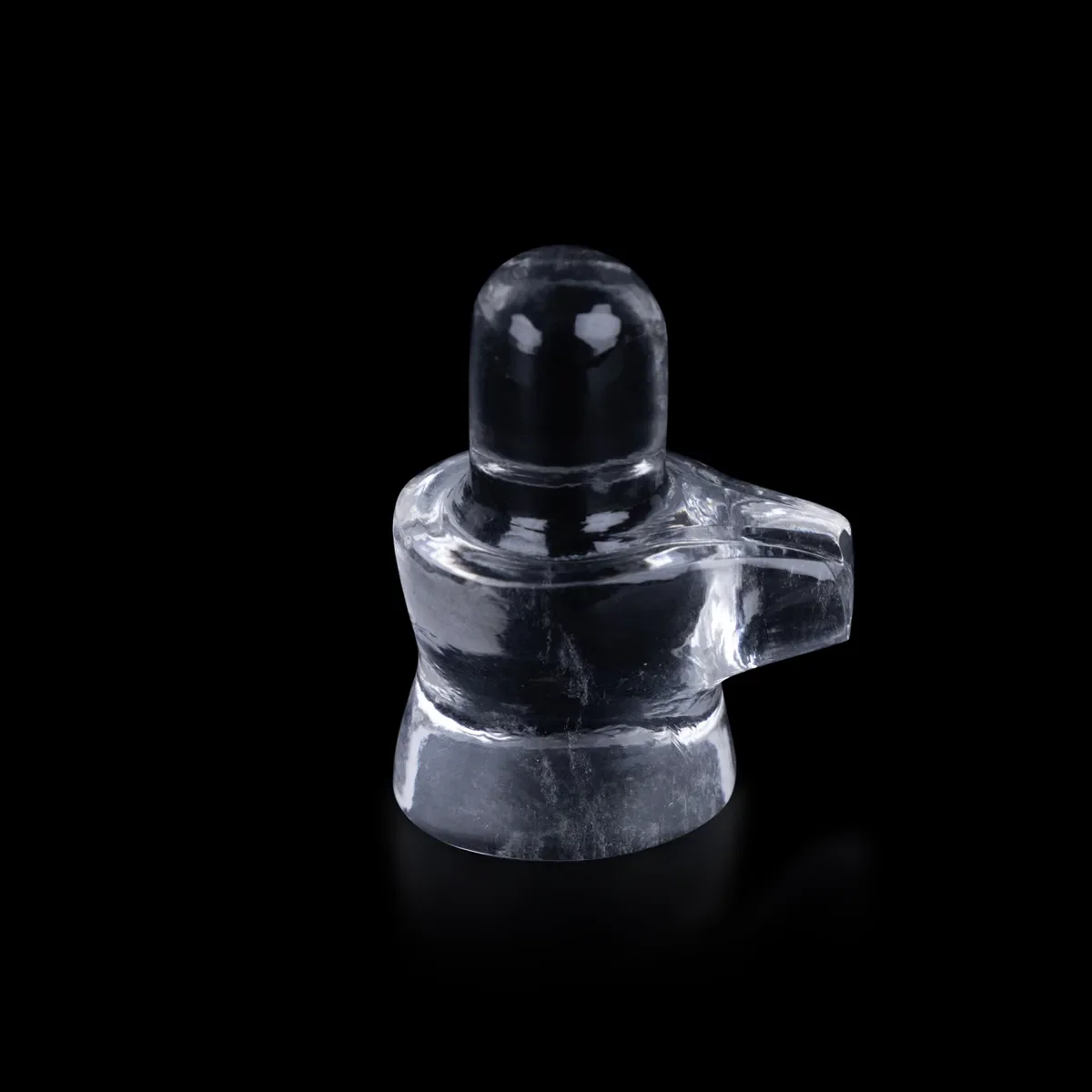 Sphatik Shivling - 1.5 x 1 Inches | Crystal Shiva Lingam Idol/ Spatika Shivaling for Pooja