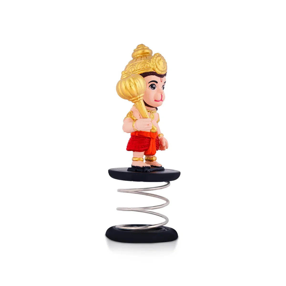 Spring Anjaneya Statue Car Dashboard Stand - 5 X 2 Inches | Car Decor/ Skin Colour Hanuman Statue For Gifting - Image 3