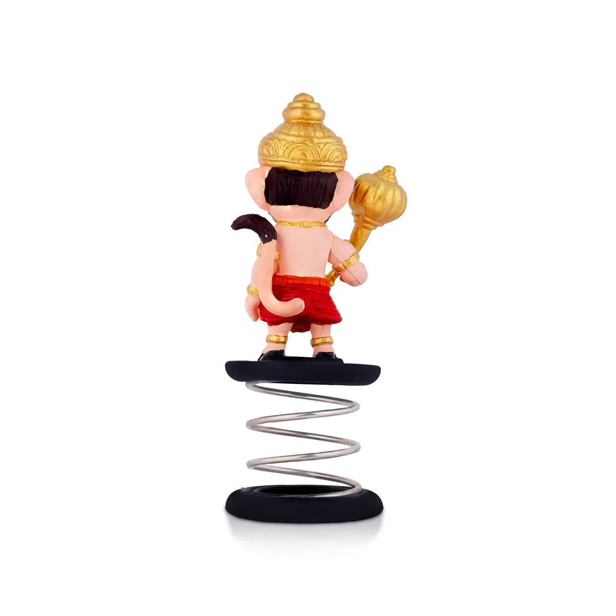 Spring Anjaneya Statue Car Dashboard Stand - 5 X 2 Inches | Car Decor/ Skin Colour Hanuman Statue For Gifting - Image 5