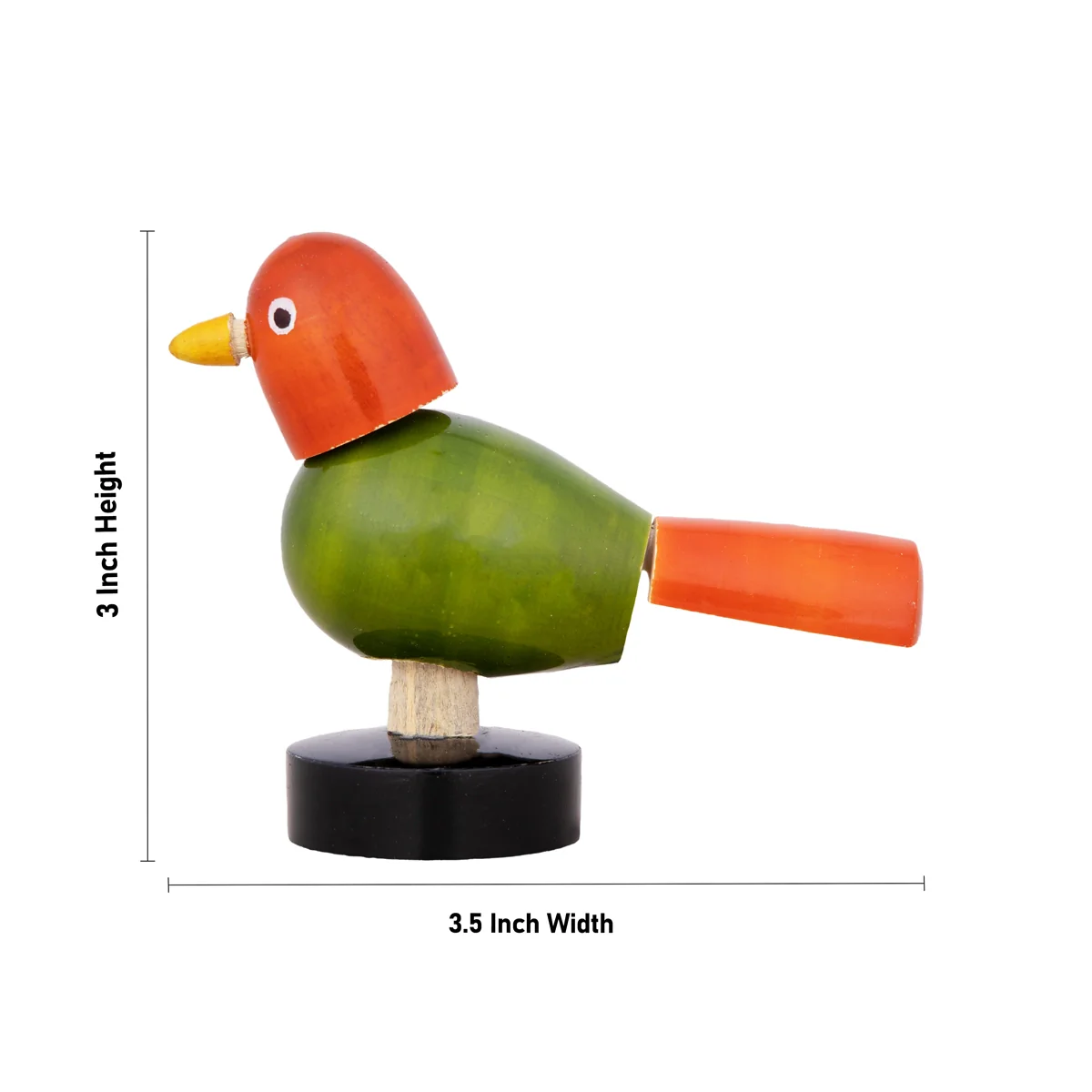 Spring Bird - 2 X 1.5 Inches | Wooden Statue/ Wood Sculpture For Car Dashboard And Table Decor - Image 4