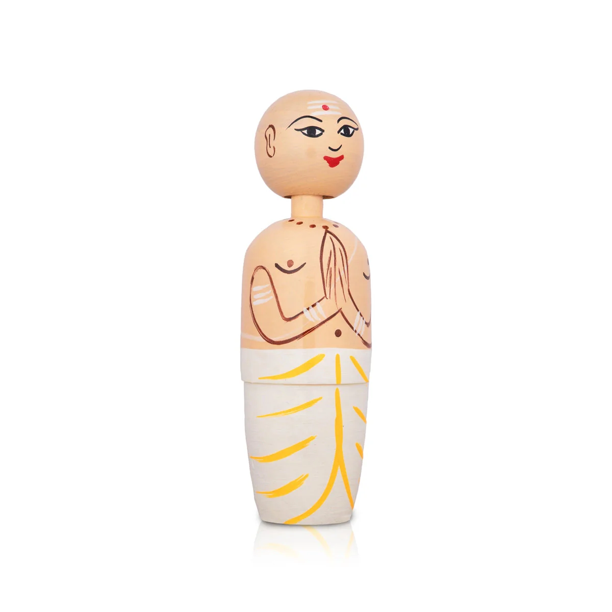 Spring Wooden Doll Iyer- 5.75 X 1.5 Inches | Decorative Showpiece/ Wood Sculpture/Wooden Toy For Kids & Table Decor - Image 2