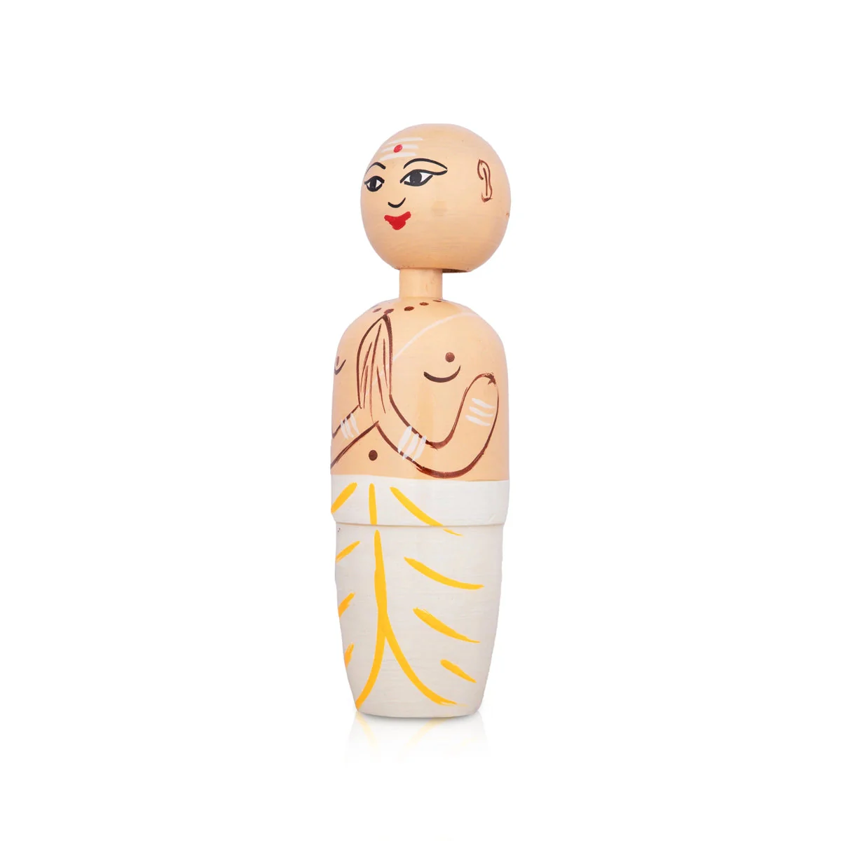 Spring Wooden Doll Iyer- 5.75 X 1.5 Inches | Decorative Showpiece/ Wood Sculpture/Wooden Toy For Kids & Table Decor - Image 4