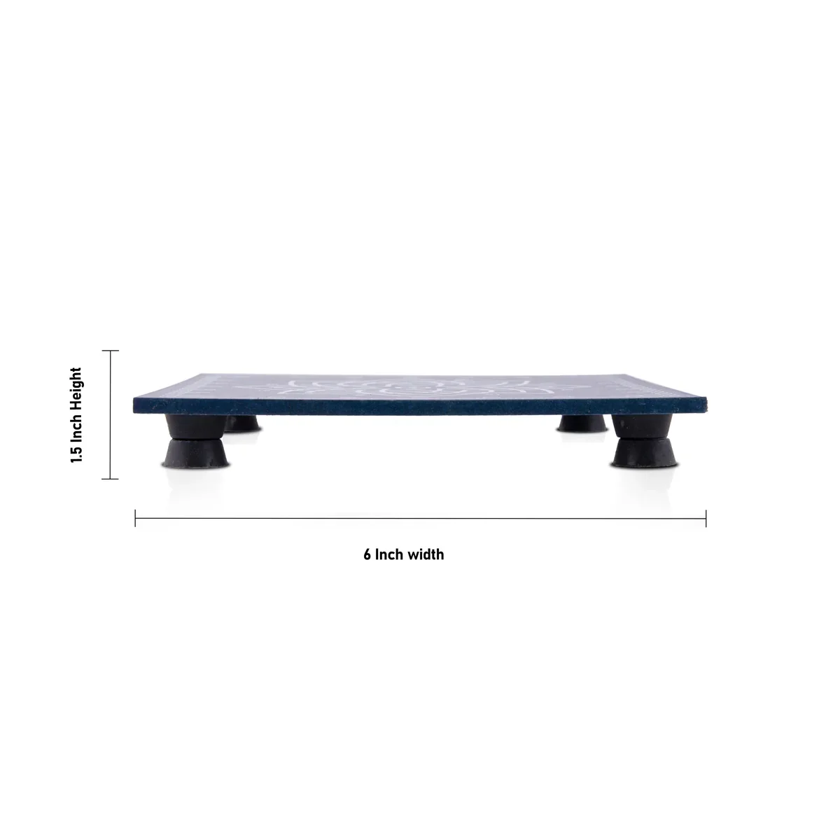 Square Manai with Bush Leg - 1.5 x 6 Inches | Chowki/ Wooden Bajot/ Aasan for Pooja - Image 15