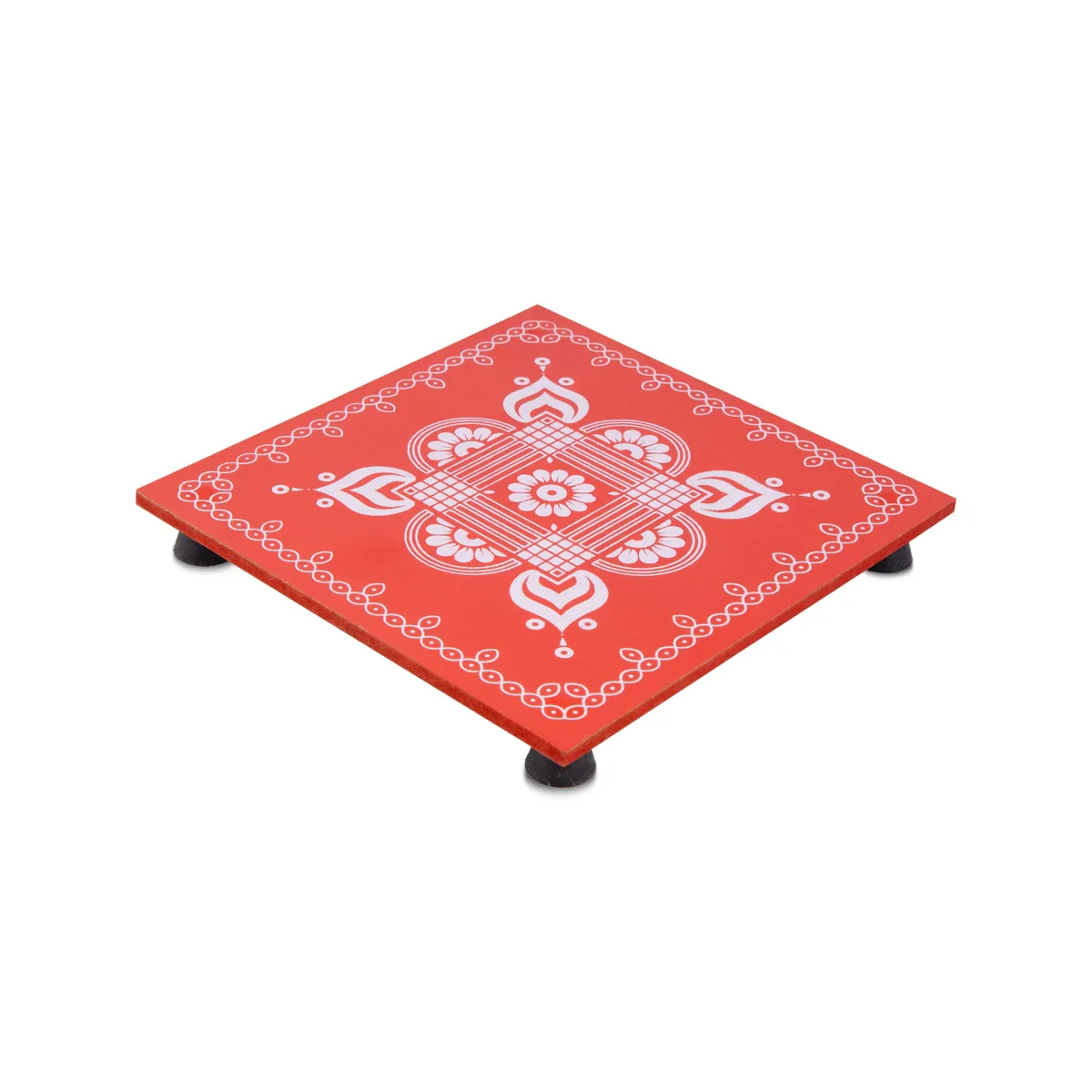 Square Manai with Bush Leg - 1.5 x 6 Inches | Chowki/ Wooden Bajot/ Aasan for Pooja - Image 8