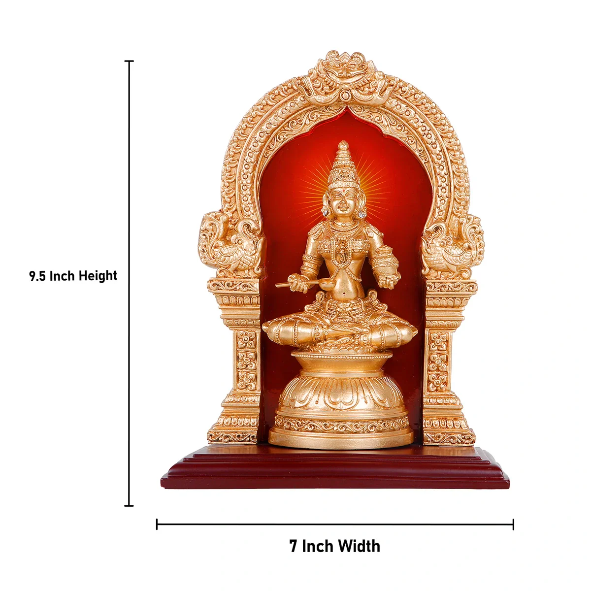 Sri Annapoorani Idol - 9.5 x 7 Inches | Resin Anna Purana Devi Statue for Pooja - Image 5