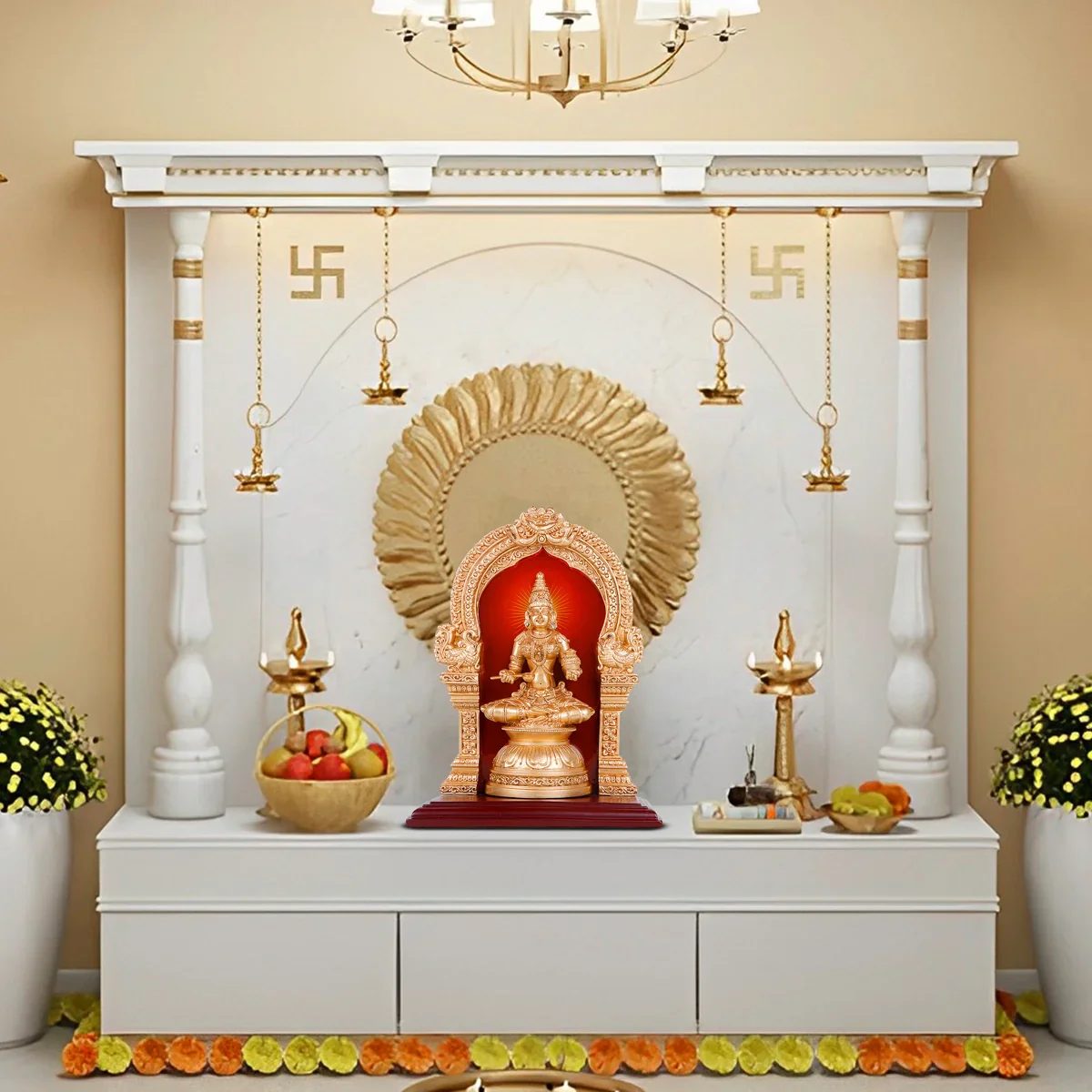 Sri Annapoorani Idol - 9.5 x 7 Inches | Resin Anna Purana Devi Statue for Pooja - Image 6
