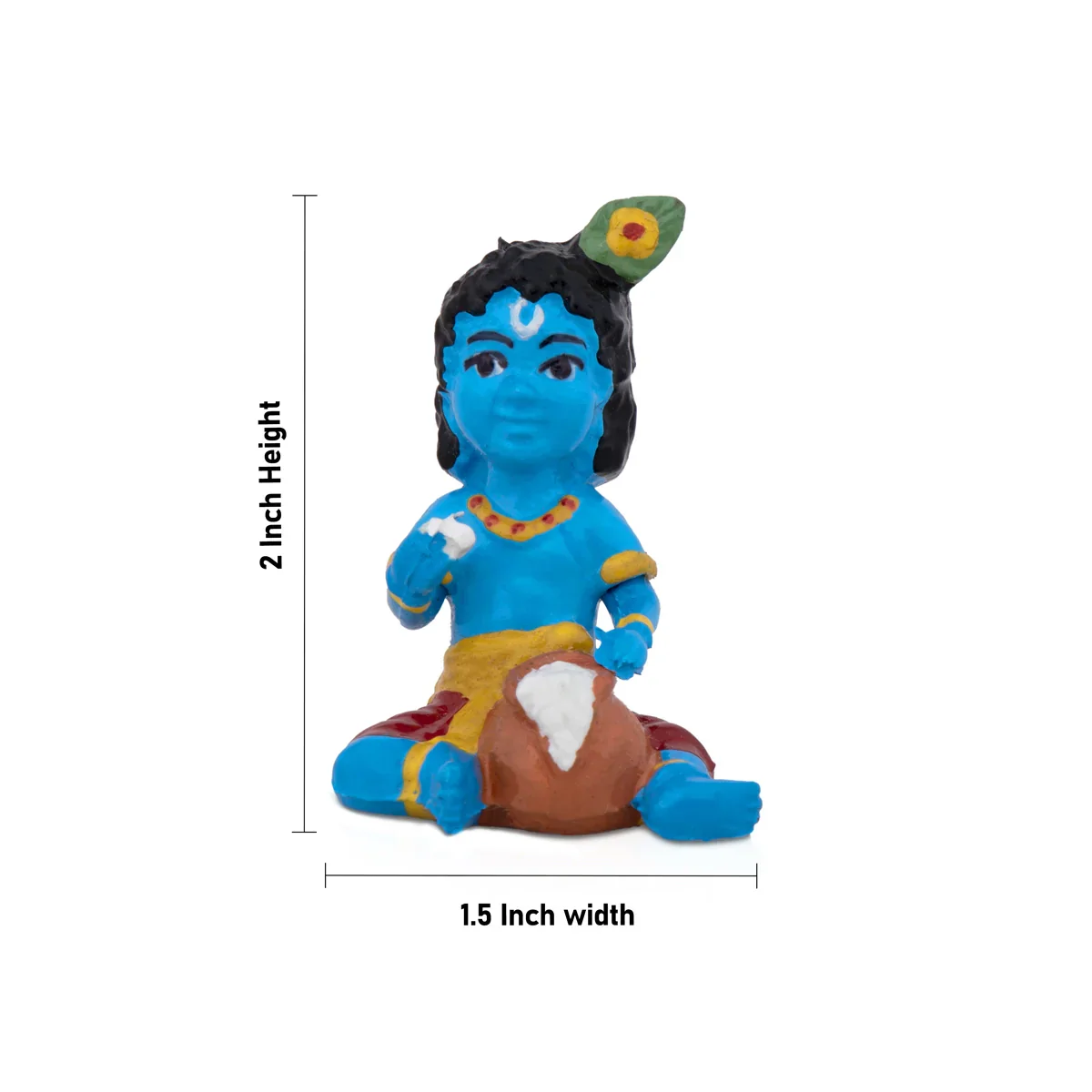 Sri Krishna Idol - 2 x 1.5 Inches | Plastic Kannan Statue for Pooja - Image 5