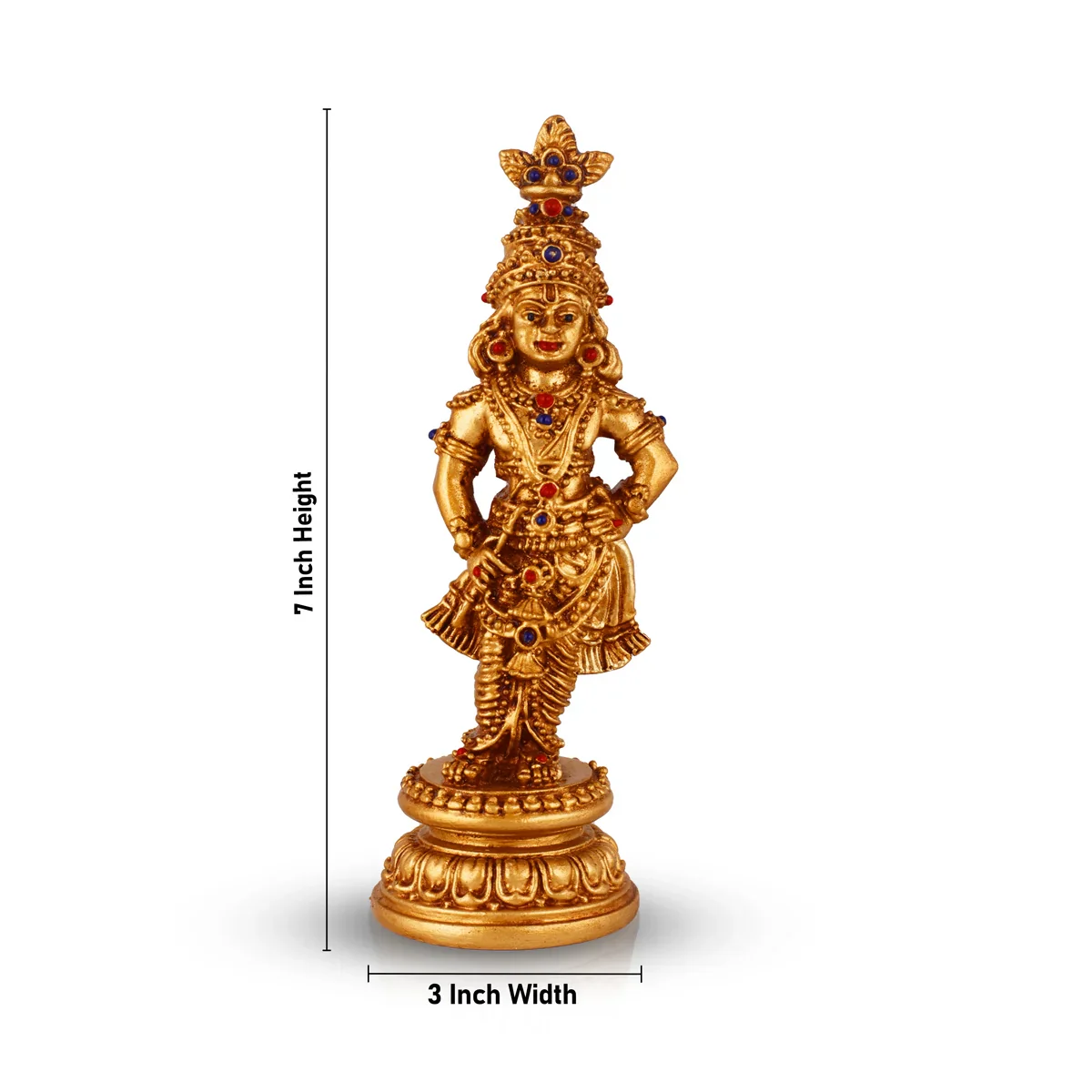 Sri Krishna Idol - 7 x 3 Inches | Resin Kannan Statue for Pooja - Image 6