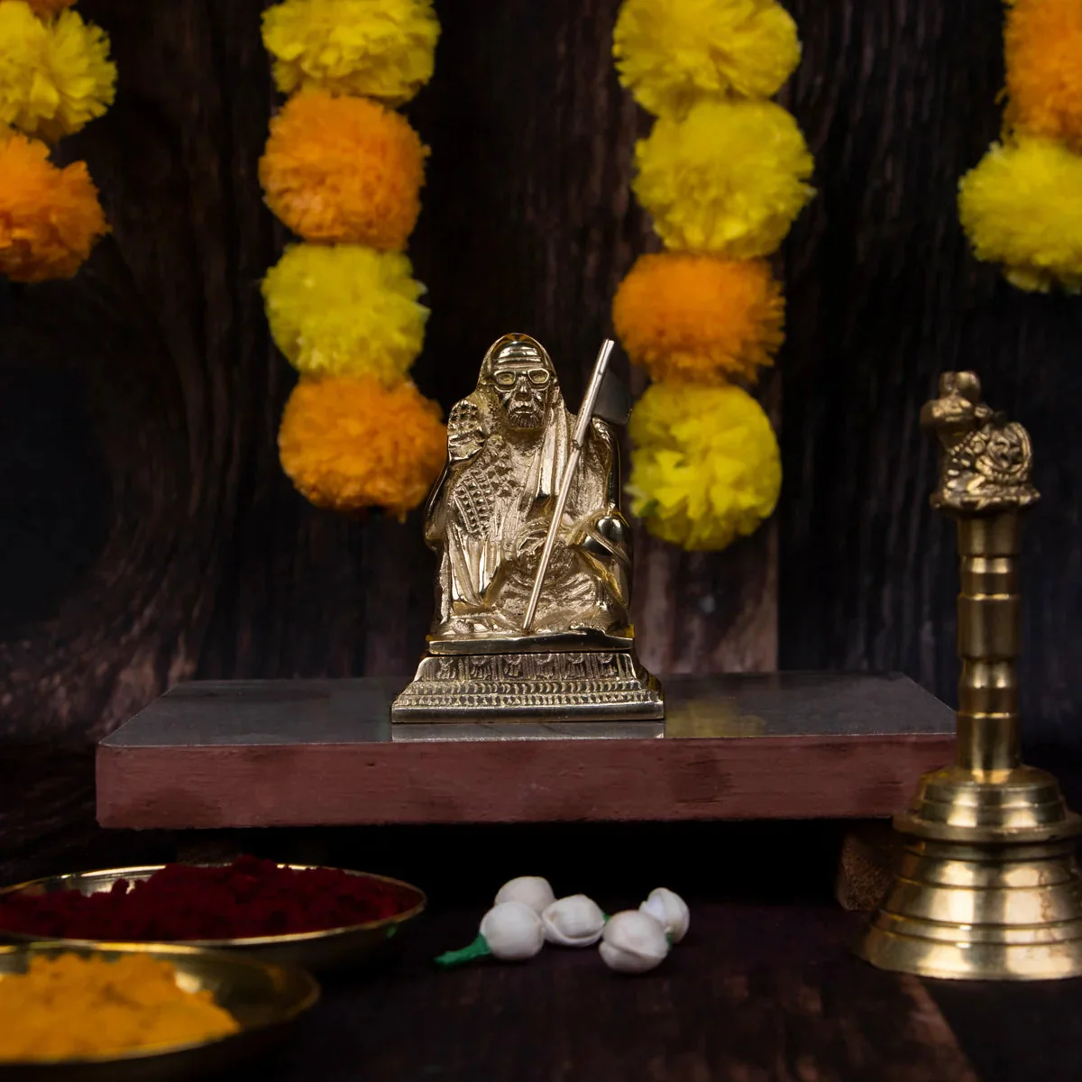 Maha Periyaval Statue - 4.5 x 5.5 Inches | Adi Shankarar Idol/ Brass Idol for Home