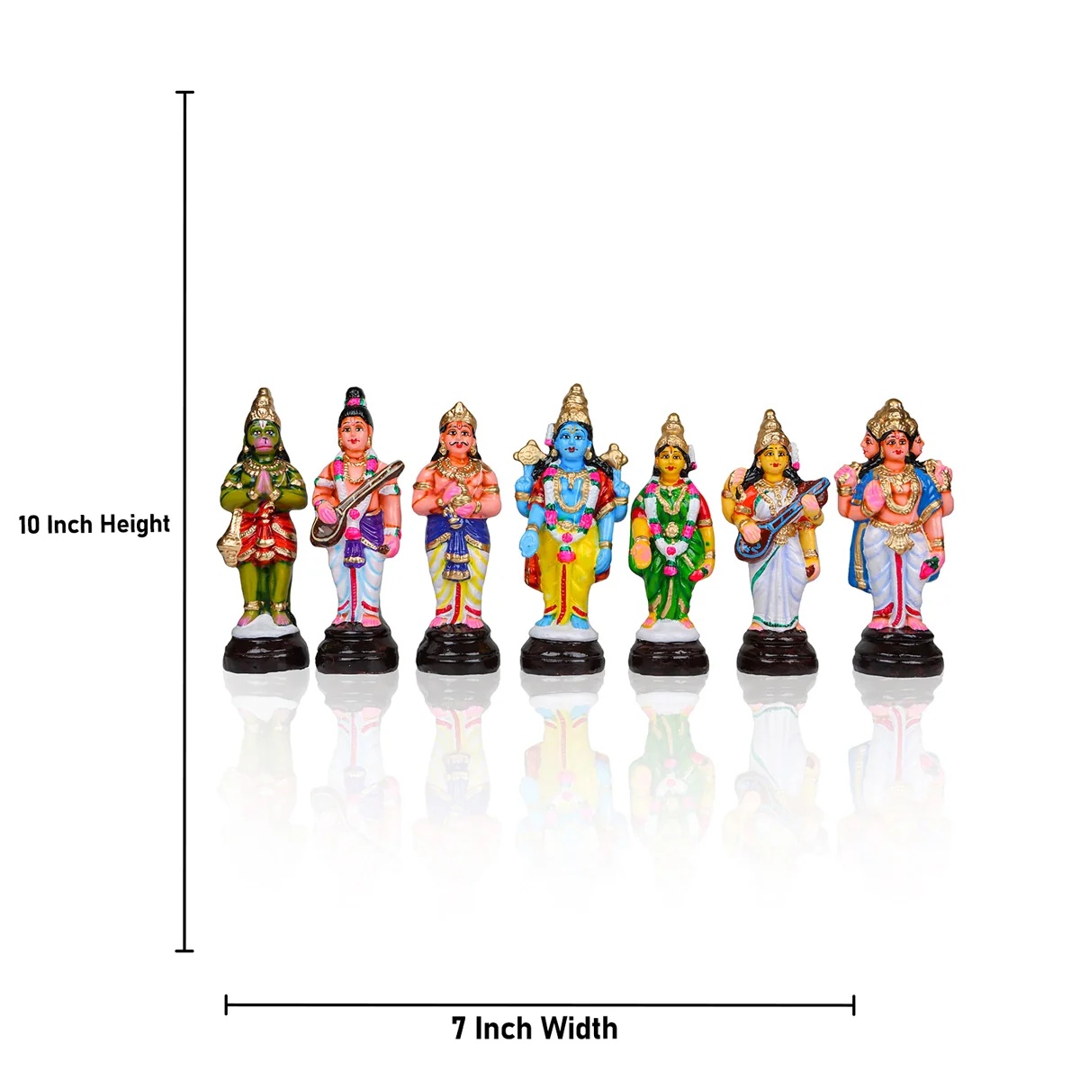 Srinivasa Kalyanam Clay Golu Bommai Set - 10 X 7 Inches | Navaratri Golu Gombe/ Giri Golu Doll/ Navratri Decor - Image 3