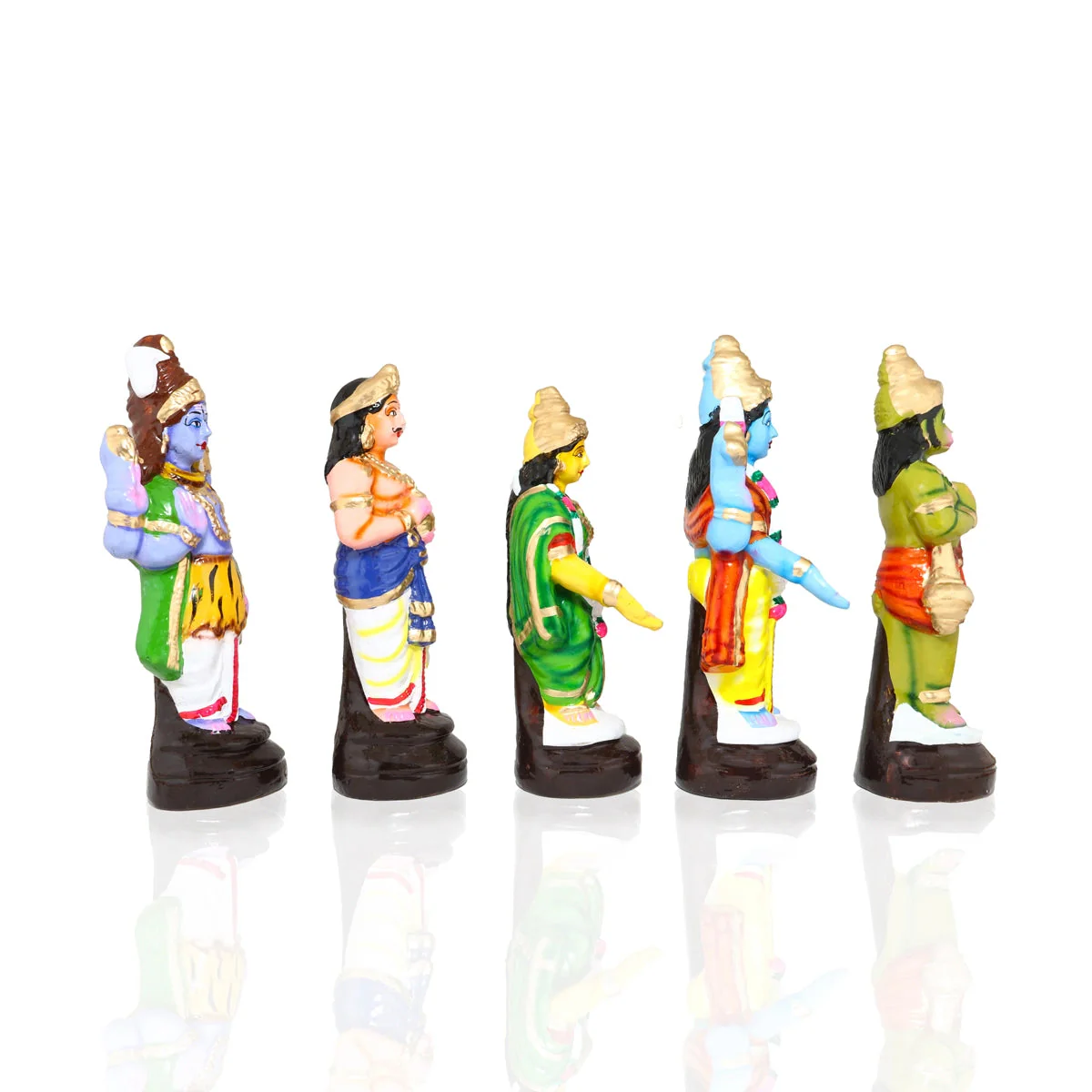 Srinivasa Kalyanam Clay Golu Bommai Set - 10 x 3.5 Inches | Giri Golu Doll/ Navaratri Golu Bomma/Gombe/Bommai - Image 2