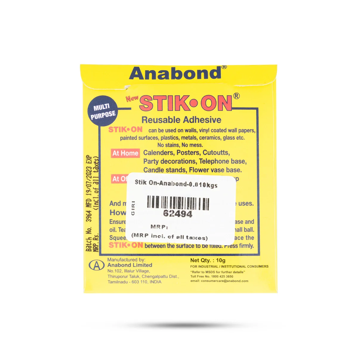 Anabond Stick On - 10 Gms | Stationery Items/ Stick On Multi Purpose Reusable Adhesive - Image 3