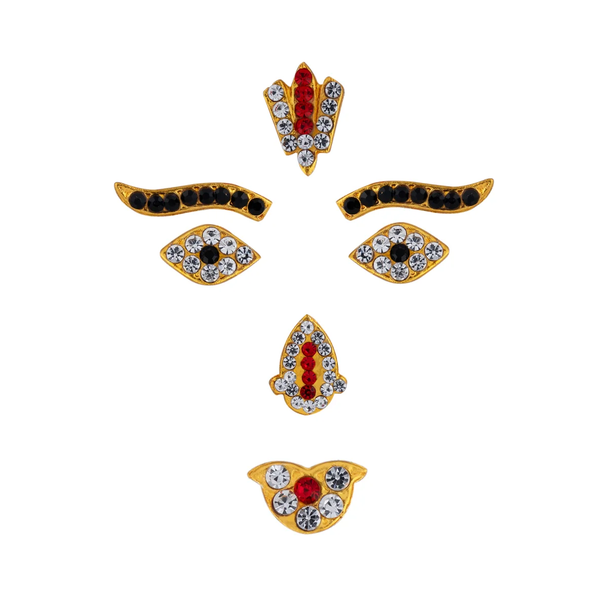 Stone Amman Face Set | Stone Swamy Alangaram/ Stone Varalakshmi Face Set for Deity/ Assorted Design - Image 2