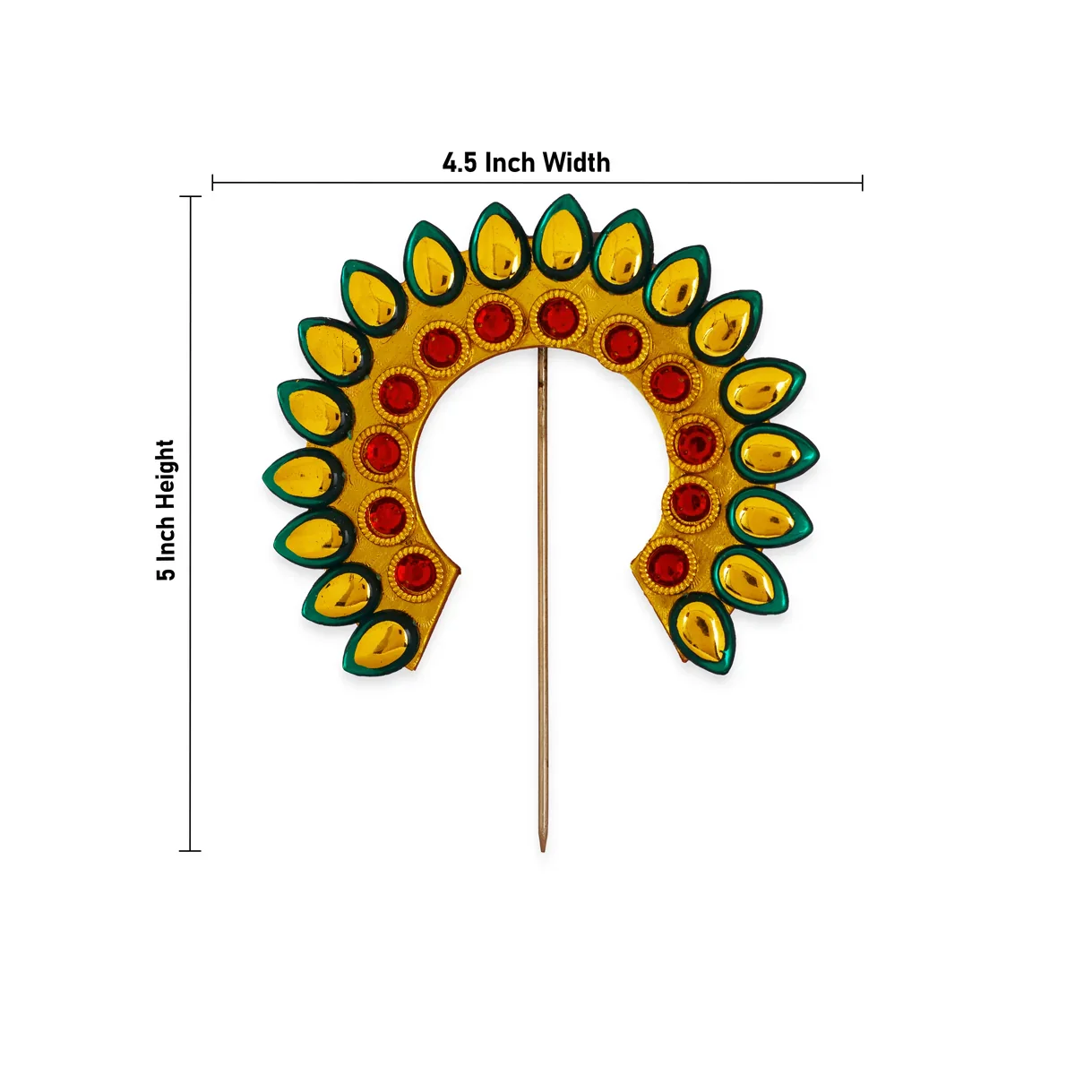 Stone Arch - 5 x 4.5 Inches | Artificial Flower Arch/ Hair Accessories for Deity - Image 2