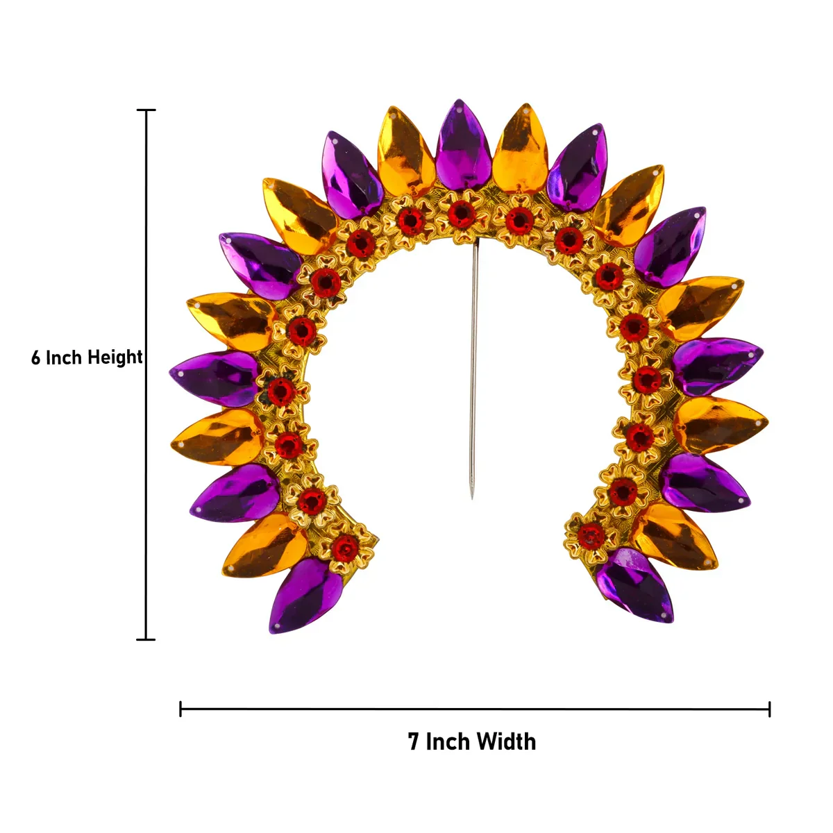 Stone Arch - 6 x 7 Inches | Artificial Flower Arch/ Hair Accessories for Deity - Image 4